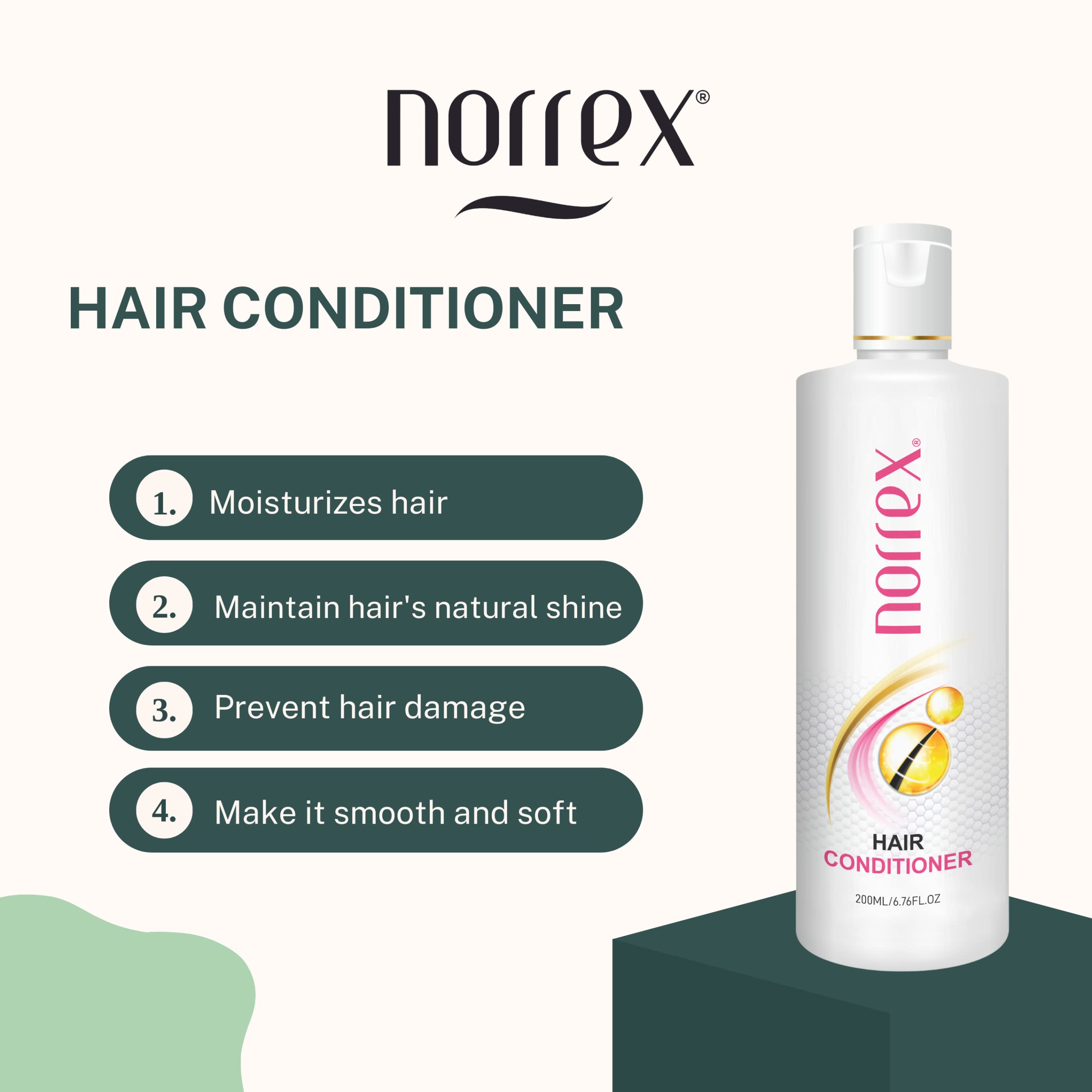 Norrex Intense Repair Hair Conditioner for Smooth & Frizz-Free Hair - Deep Moisturizing Treatment for Damaged Hair - Unisex Formula for Men & Women (200ml) - Perfect for Daily Use & Salon-Quality Results at Home