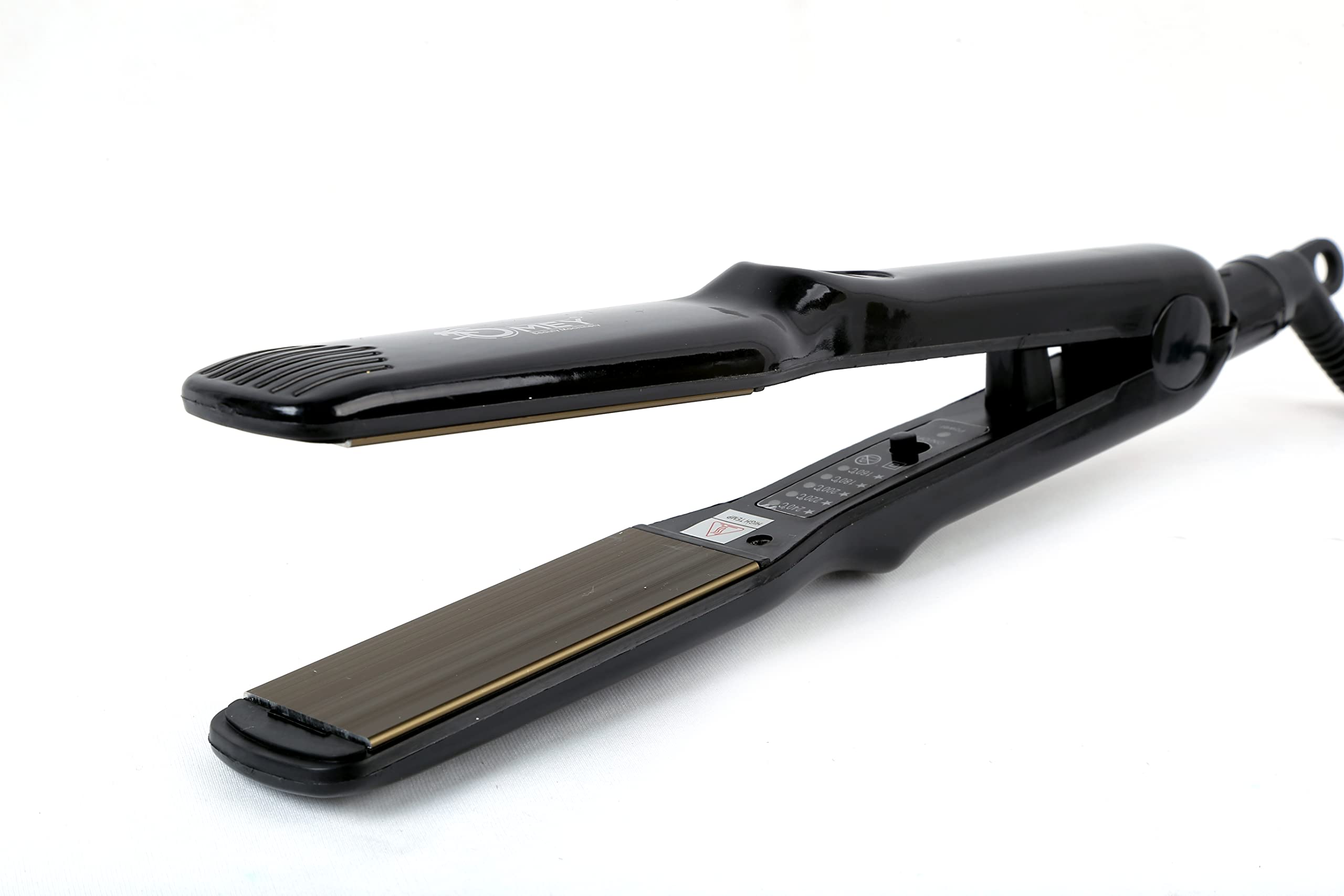 OMEY Professional Ceramic Hair Straightener - 35mm Flat Iron for Smooth, Shiny Hair - Black Styling Tool for Women (Perfect for Home Use, Travel & Salon Styling)