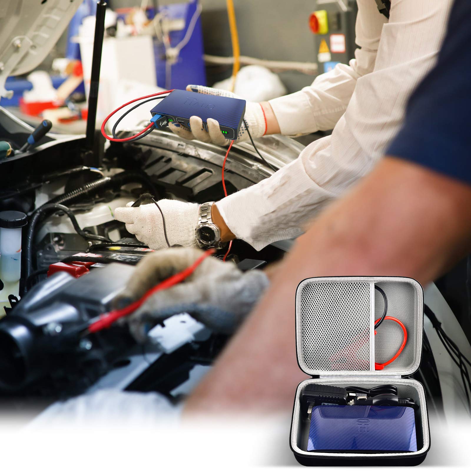 Halo Bolt Portable Car Battery Jump Starter Case - Compatible with 58830/44400/57720 mWh Charger & Power Bank Holder for Halo Power Station 100 - AC Outlet Accessory (Excludes Halo Bolt Air) - Perfect for Road Trips, Emergency Power & Outdoor Adventures