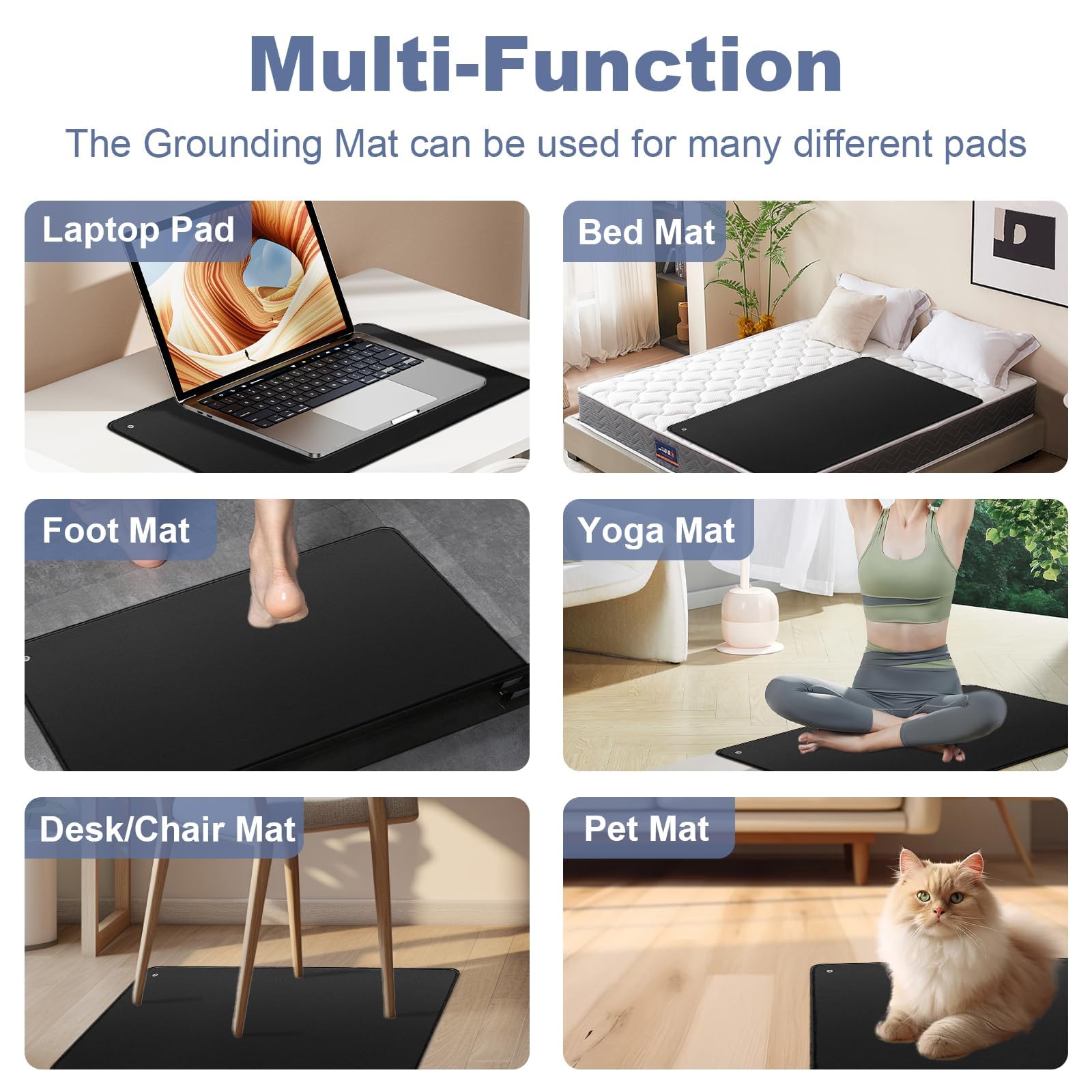 11.8x23 Inch Grounding Mat for Desk & Feet - Improve Sleep & Work Focus