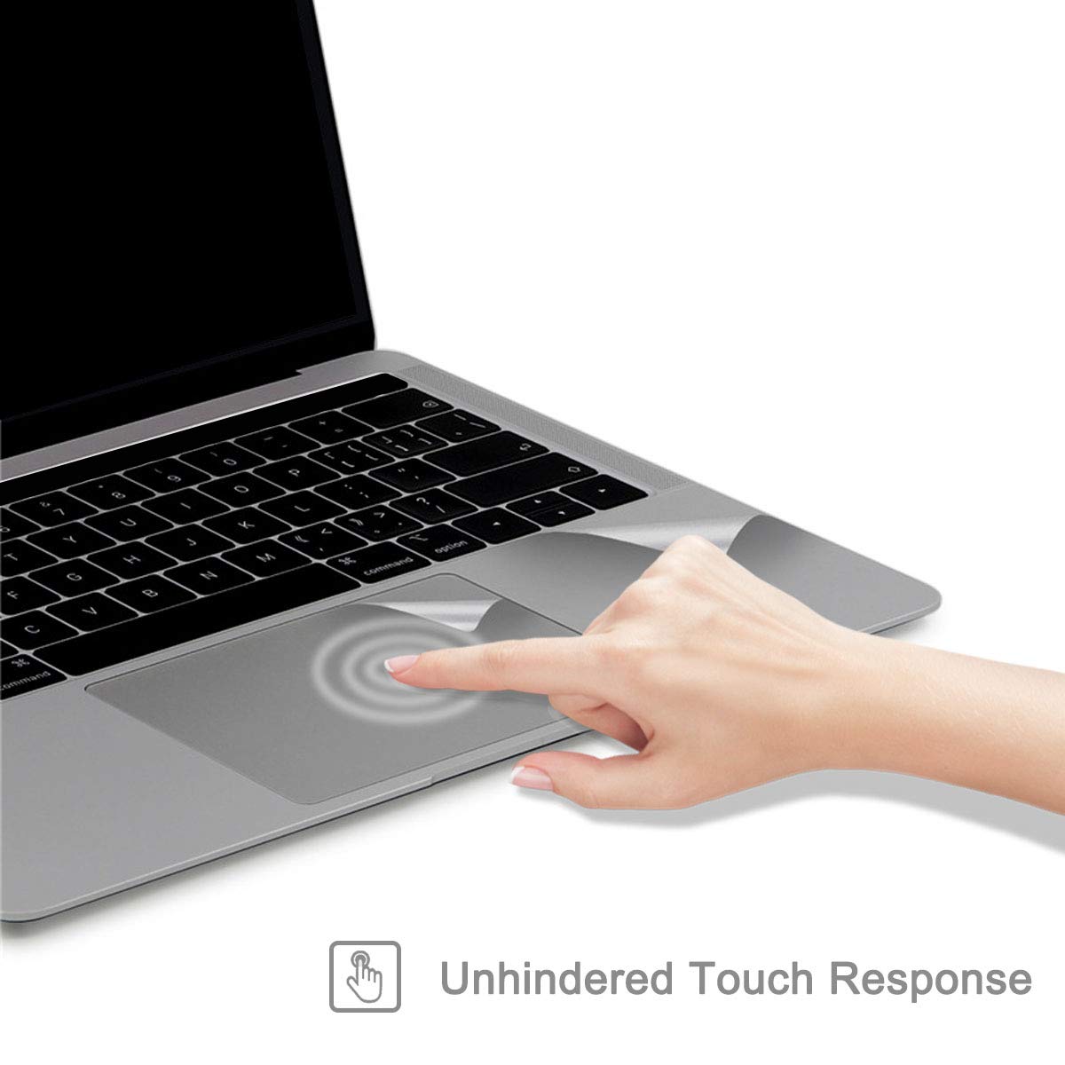 MacBook Pro 14 Inch Protective Skin with Palm Rest & TrackPad Cover (M1/M2/M3/M4 Chip Compatible) - Silver | Durable Laptop Decal for Work, Travel & Home Office Use
