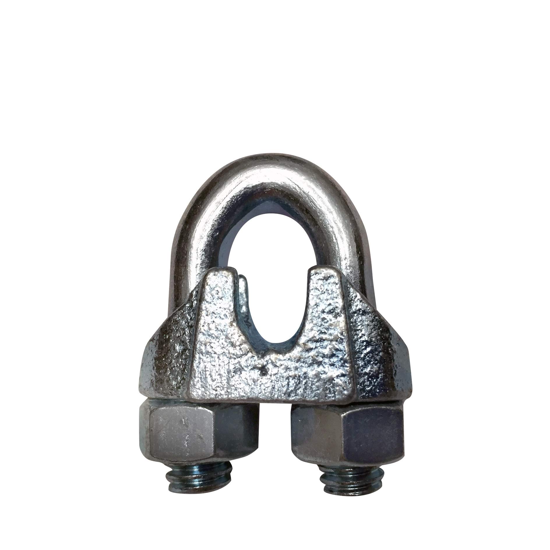 3/16 Inch Zinc Plated Wire Rope Clamp 12 Pack - Heavy Duty Cable Clips for Marine, Construction & DIY Projects - Secure Railing, Fencing, and Outdoor Structures