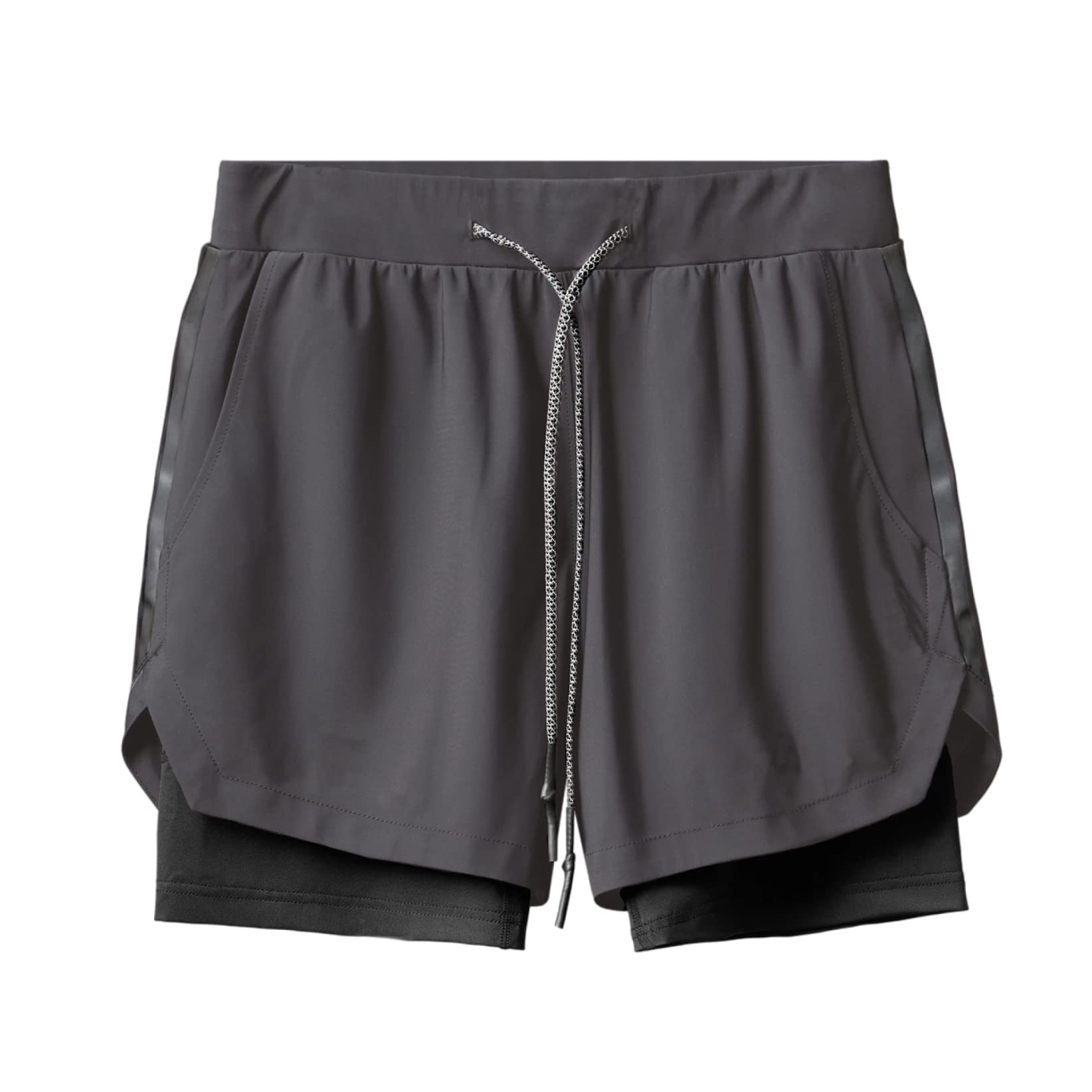 ChyJoey Men's 2-in-1 Running Shorts with Phone Pockets - Quick Dry Gym Workout & Athletic Training Shorts - Perfect for Jogging, Basketball, and Outdoor Sports Activities