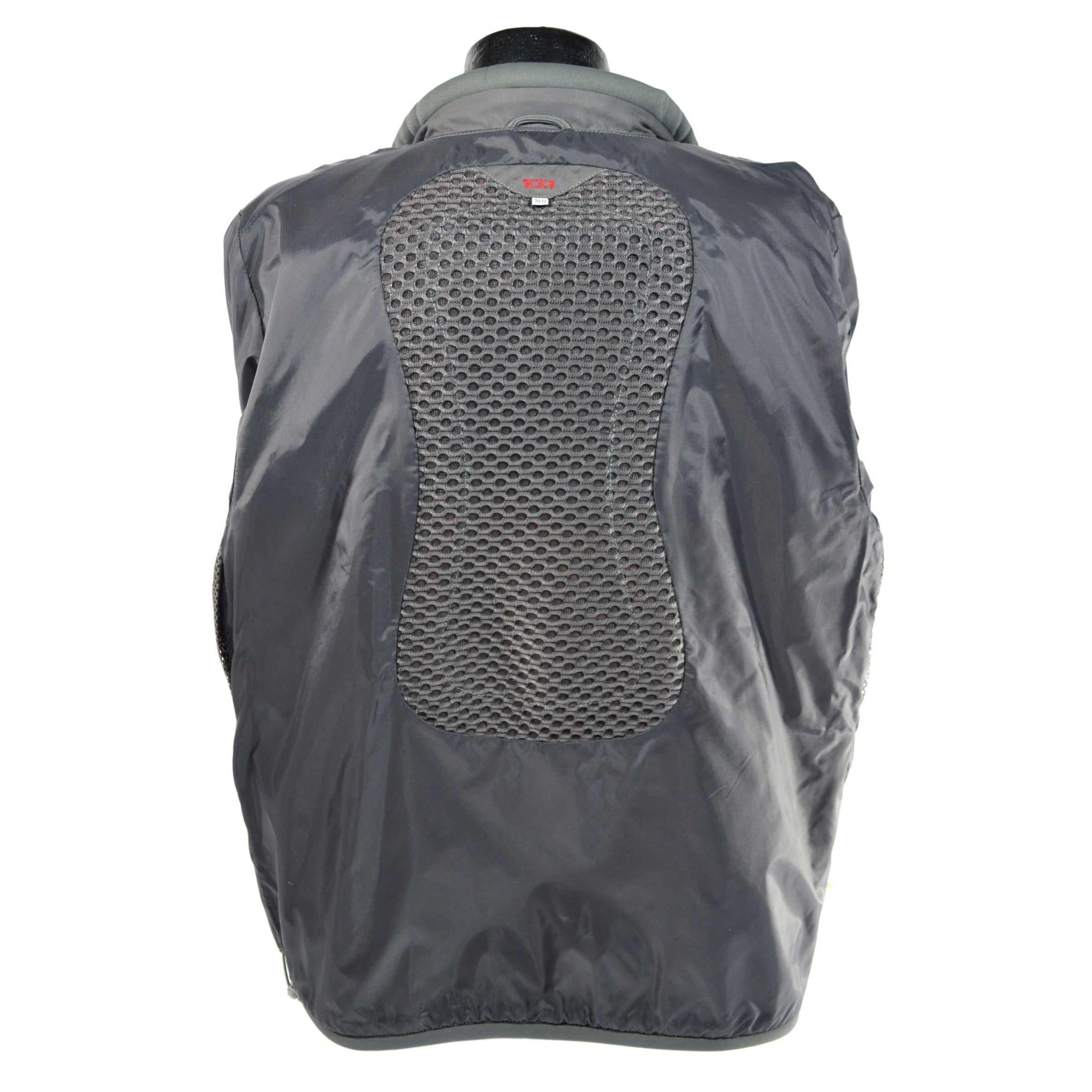 Pre-Owned TUMI Travel Jacket - Medium Size in Burnt Orange & Gray with Large Pockets | Perfect for Business Trips & Outdoor Adventures