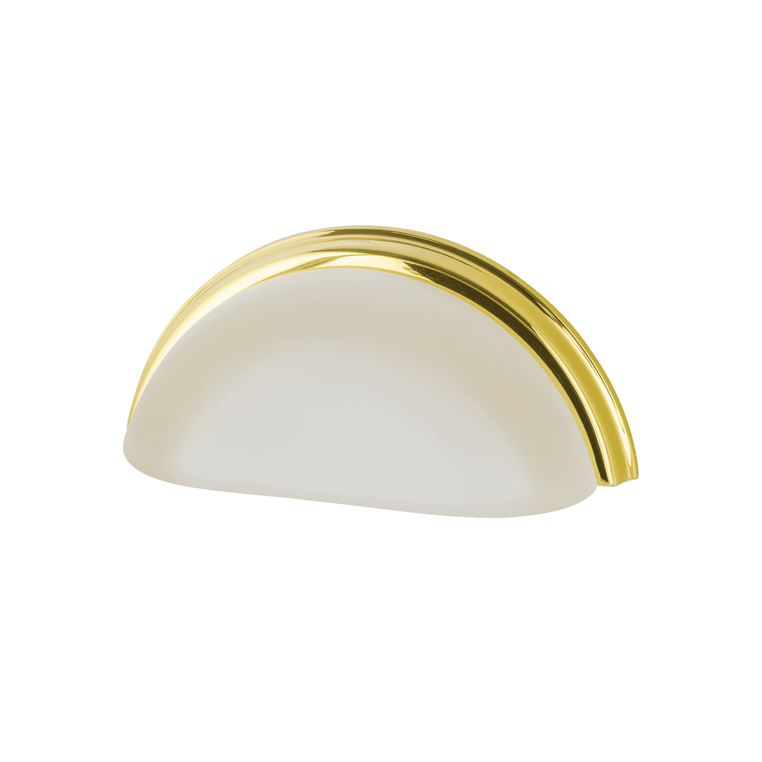Polished Brass Cup Pull Crystal Frosted 3