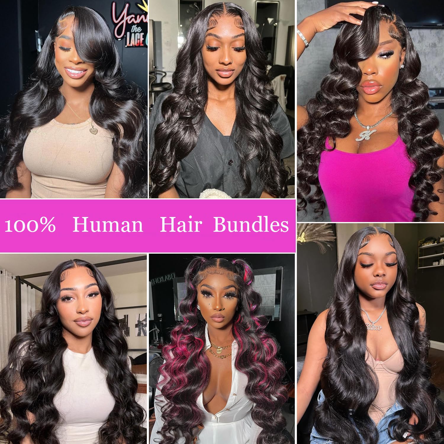 20 22 24 26 Inch Body Wave Human Hair Bundles - 100% Unprocessed Brazilian Virgin Hair Extensions (4 Bundles) for Women - Natural Black Color | Perfect for Styling, Weaving, and Everyday Wear