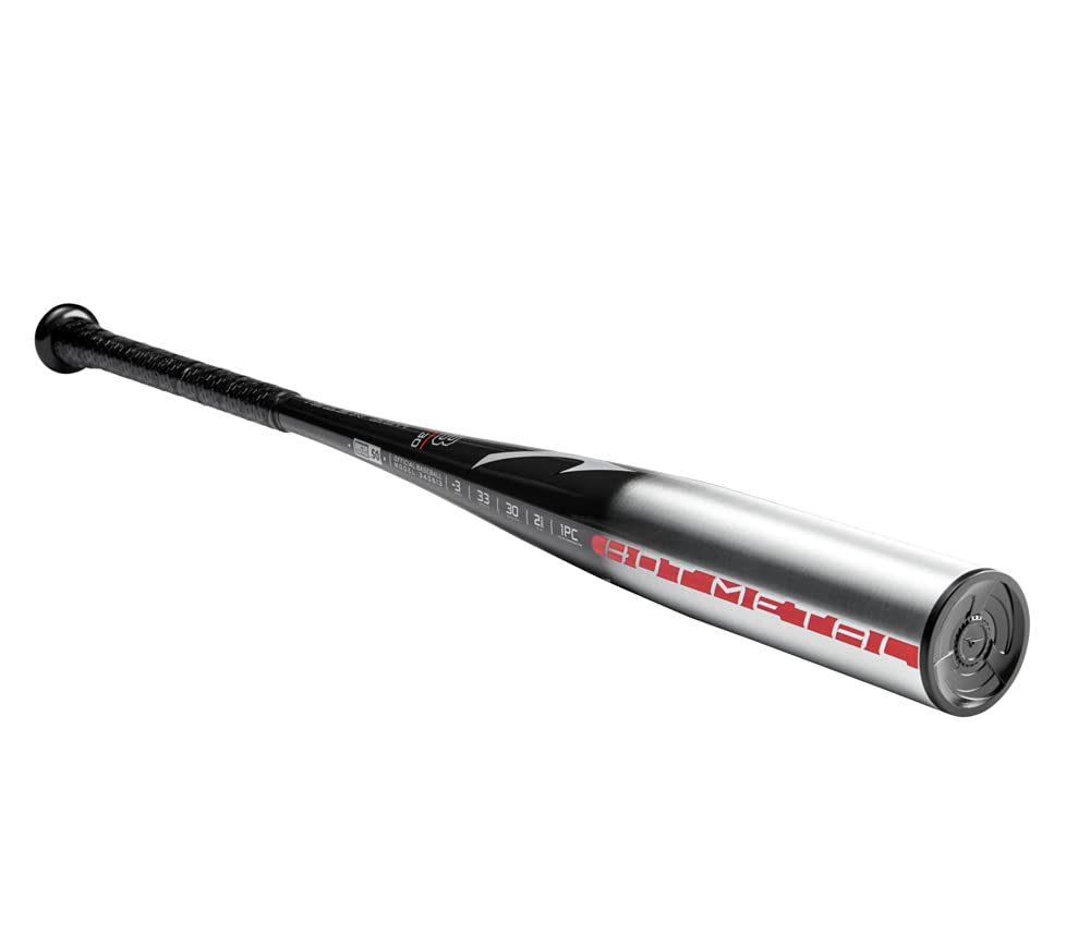 Mizuno B22-HOT METAL -3 BBCOR Baseball Bat | 2022 Model | 2 5/8 Inch Barrel | 1-Piece Aluminum Alloy | CORTECH Barrel Technology | Speed-Helix Grip | Optimized End Cap | Perfect for High School & College Baseball Players | Durable & High-Performance Bat for Competitive Games