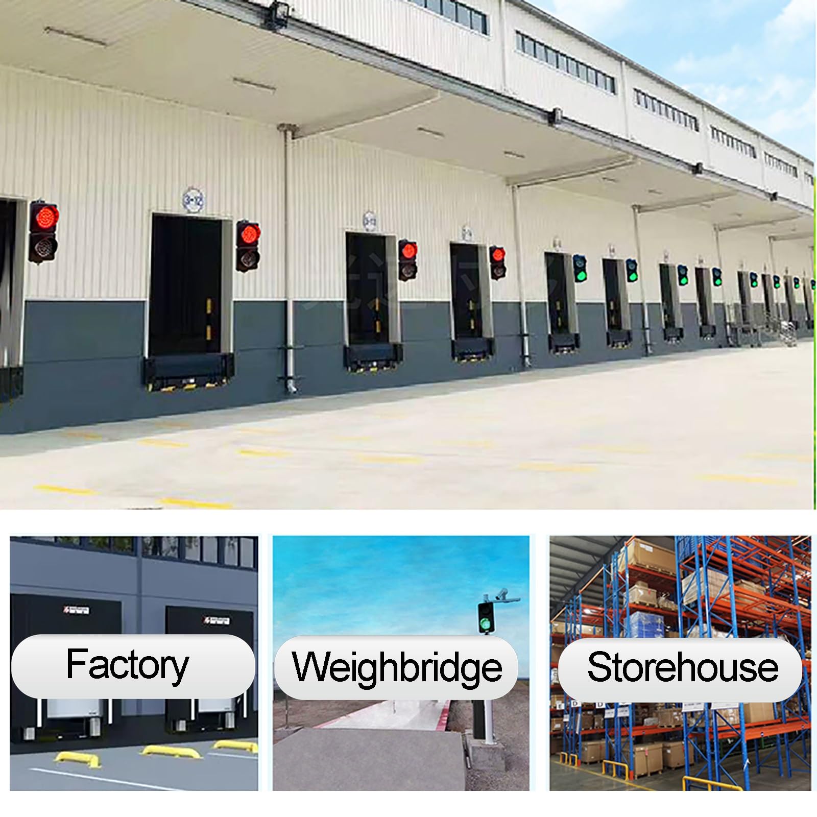 2 Pack Red/Green LED Loading Dock Traffic Lights - Indoor/Outdoor Wall Mount Industrial Signal Lamp with Control Switch, Plug & Play - Perfect for Warehouse, Factory & Shipping Dock Safety