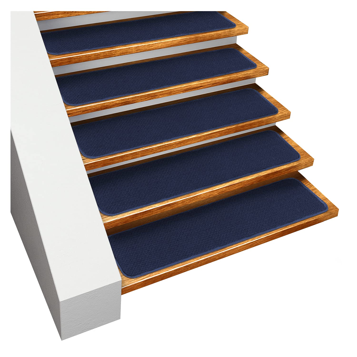 Non-Slip Carpet Stair Treads Set of 15 - Navy Blue 9