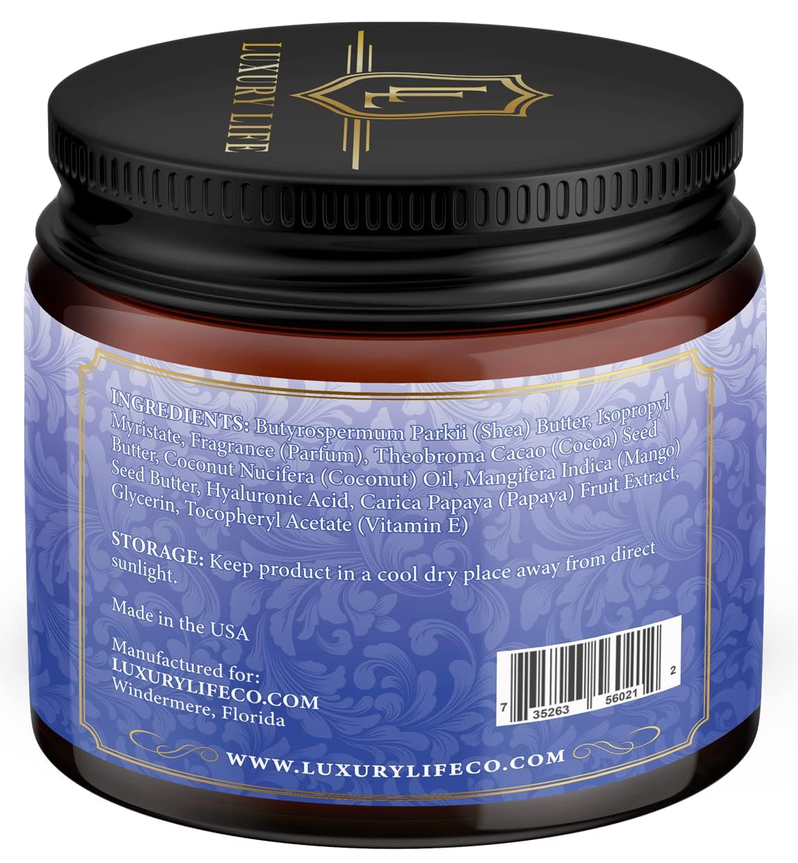 LUXURY LIFE Bed Butter - Hyaluronic Acid Infused Fragranced Body Butter for Sensual & Relaxing Nighttime Moisture | Ultra-Rich Skin Hydration for Couples & Self-Care | Island Passion Scent (8 oz) - Perfect for Romantic Evenings, Spa Nights & Sensual Massage