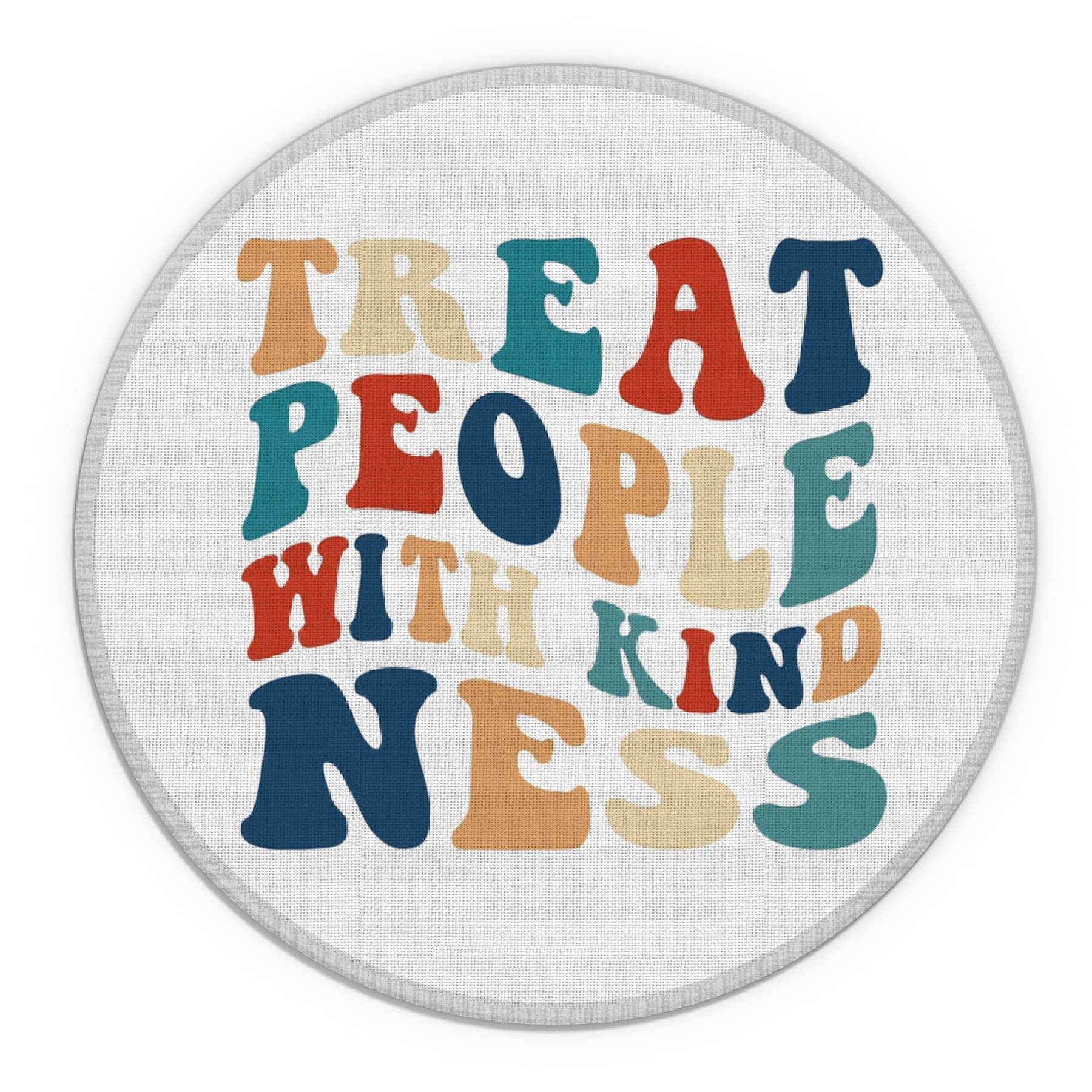 Knibeo 7.9 Inch Round Mouse Pad - Cute Inspirational Design, Waterproof Non-Slip Base for Wireless Mouse, Perfect Desk Accessory for Office & Home Use - Great Mental Health Gift for Coworkers & Friends