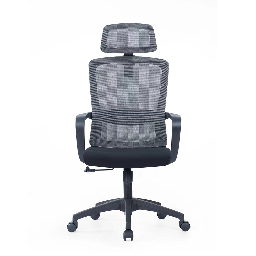 MILOS II Black Mesh Office Chair - Ergonomic High Back Executive Chair with Adjustable Lumbar Support for Home & Office Workspace Comfort