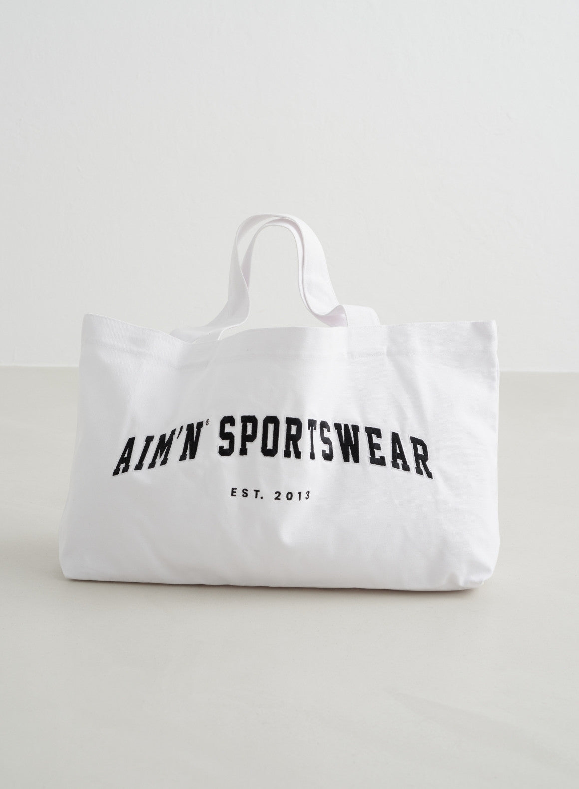 Off White Varsity Tote Bag - Stylish Canvas Shoulder Bag for Women & Men | Perfect for School, Gym, Travel & Shopping | Durable & Fashionable Unisex Tote