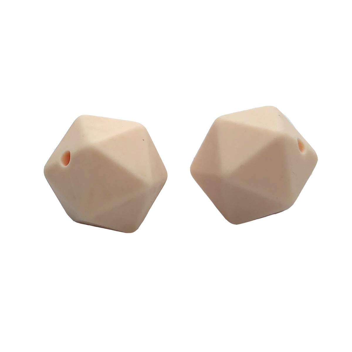 17mm Silicone Pearl Beads - 30pcs Hexagon Beads for DIY Jewelry, Keychains & Lanyards