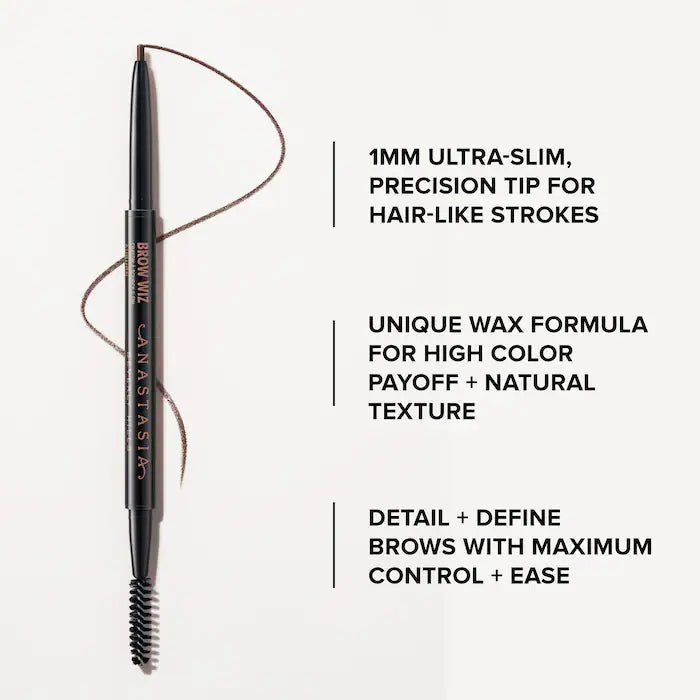 Anastasia Beverly Hills Brow Wiz Ultra Slim Precision Eyebrow Pencil - Waterproof, Long-Lasting for Perfect Brows - Ideal for Daily Makeup & Professional Use