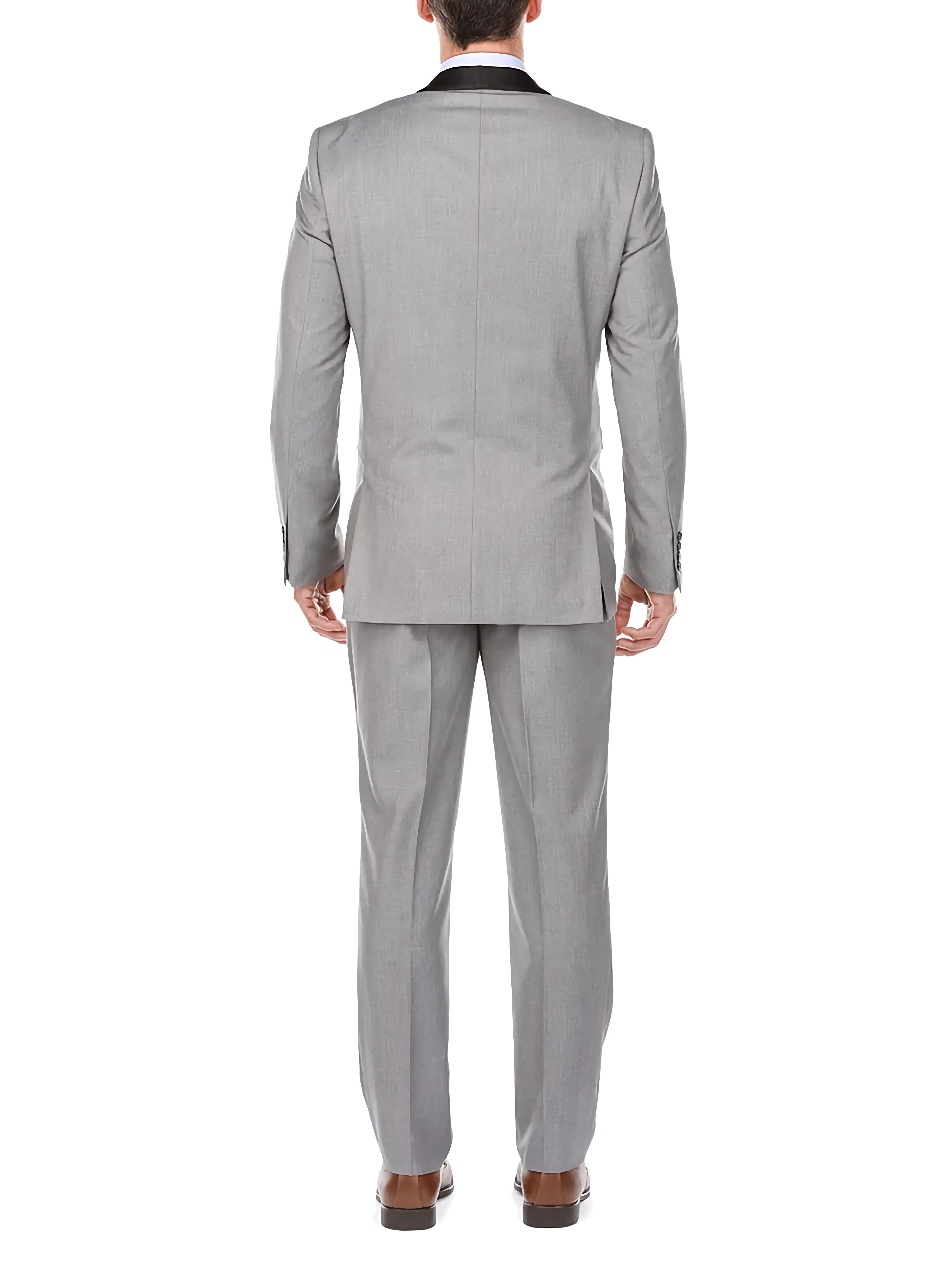 Elegant Gray 2-Piece Tuxedo Suit with Shawl Lapel - Slim Fit Men's Formal Wear for Weddings, Prom & Black Tie Events