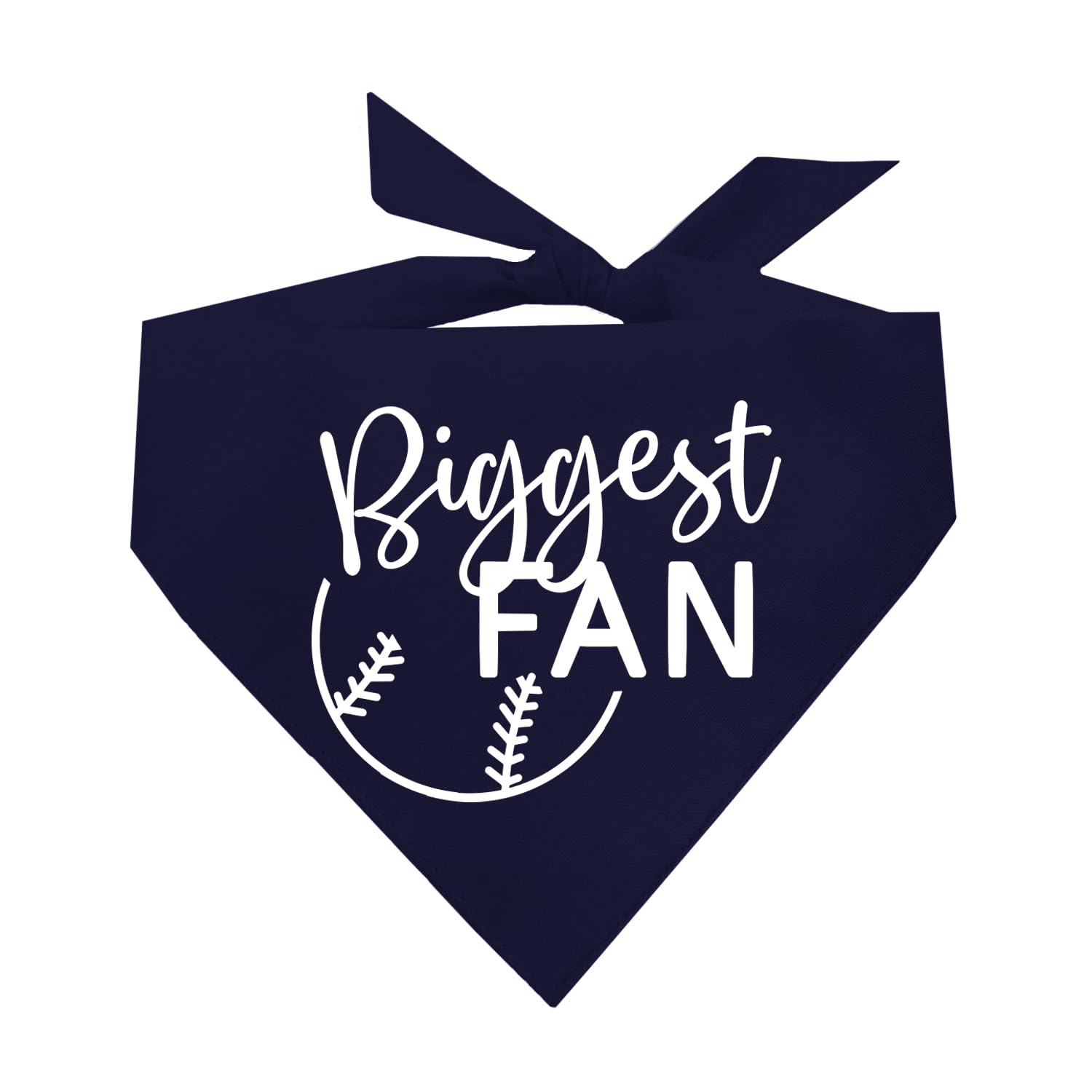 Biggest Fan Baseball Dog Bandana - Navy Blue Adjustable Pet Bandana for Dogs & Cats - Perfect for Baseball Games, Pet Birthdays & Photo Shoots (One Size Fits Most)