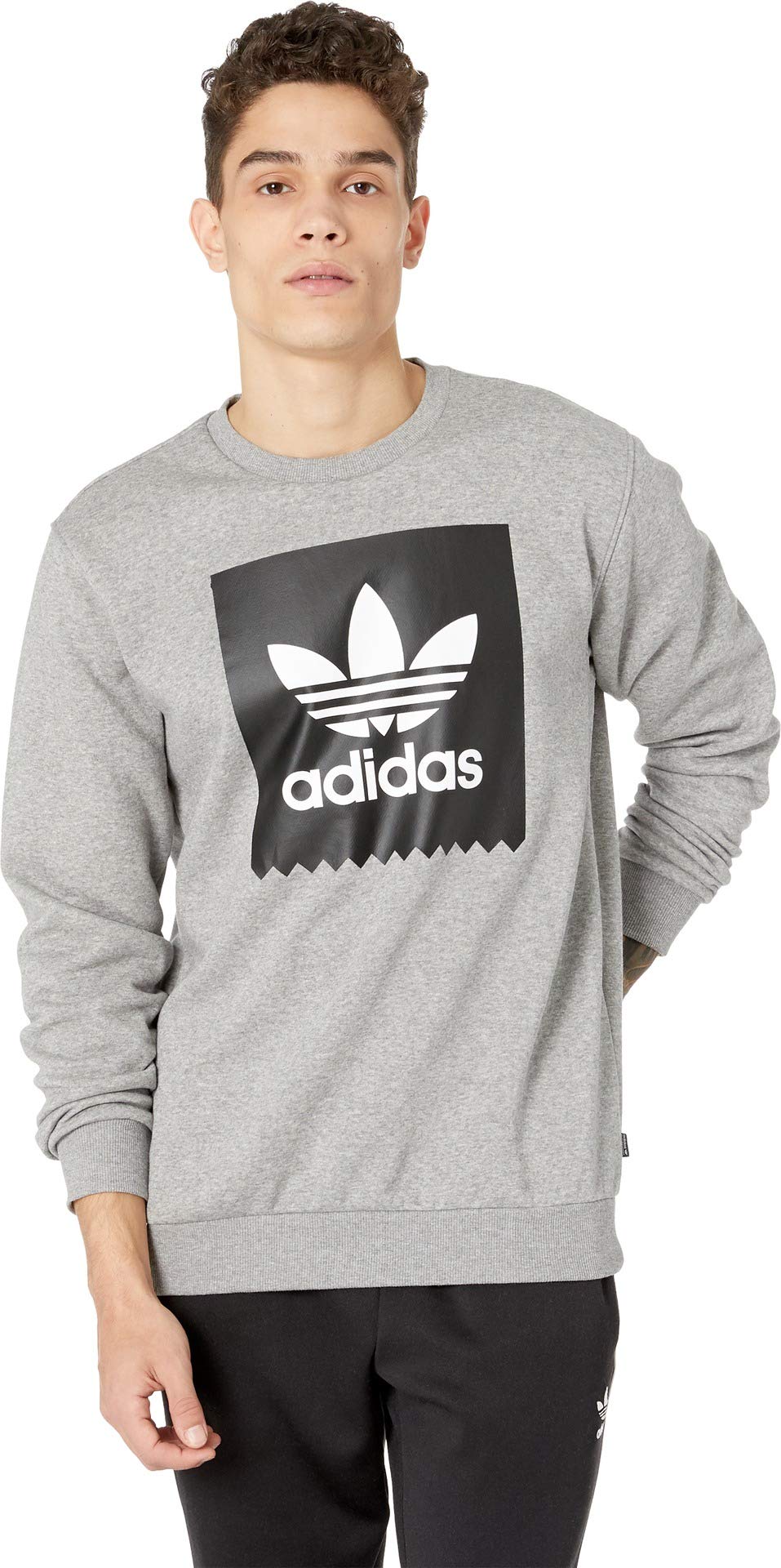 adidas Originals Men's Blackbird Crewneck Sweatshirt | Casual Pullover Hoodie for Streetwear & Gym | Comfortable Cotton Blend for Everyday Wear