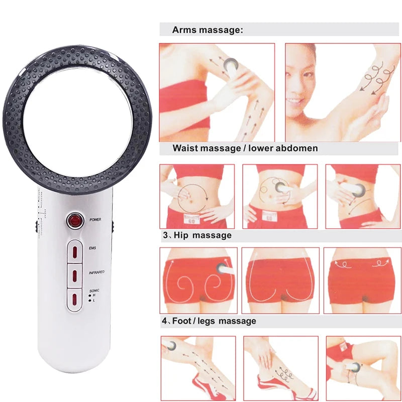 Professional Ultrasound Cavitation & EMS Fat Burner Machine - Body Slimming Massager for Weight Loss, Anti-Cellulite Treatment with Galvanic Infrared Technology | Home Use & Spa Treatment for Tummy, Arms, Thighs
