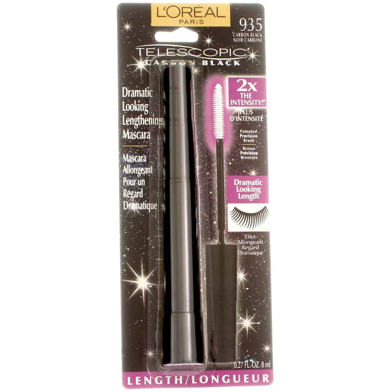 L'Oreal Paris Telescopic Mascara - Carbon Black [935] 0.27 oz (12 Pack) | Lengthening & Volumizing Mascara for Dramatic Lashes | Perfect for Day to Night Makeup & Special Occasions