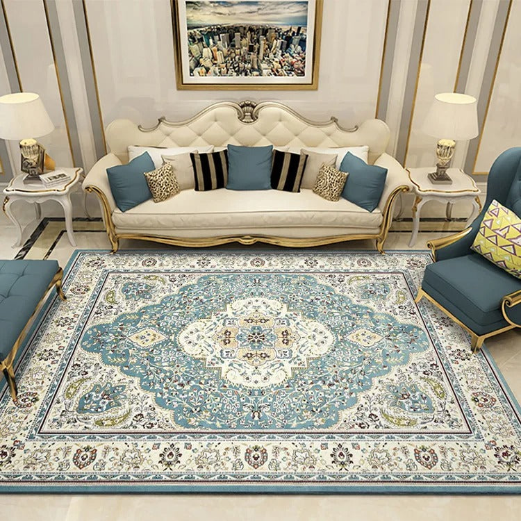 Handmade Traditional Persian Off White & Sea Green Luxury Rug - Perfect for Living Room, Bedroom & Home Decor