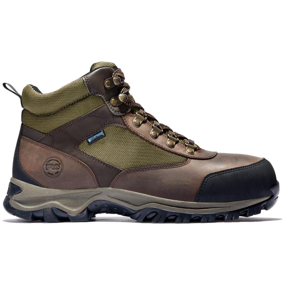 Keele Ridge Steel Toe Waterproof Work Boots for Men - Brown Safety Shoes for Construction, Hiking & Outdoor Work