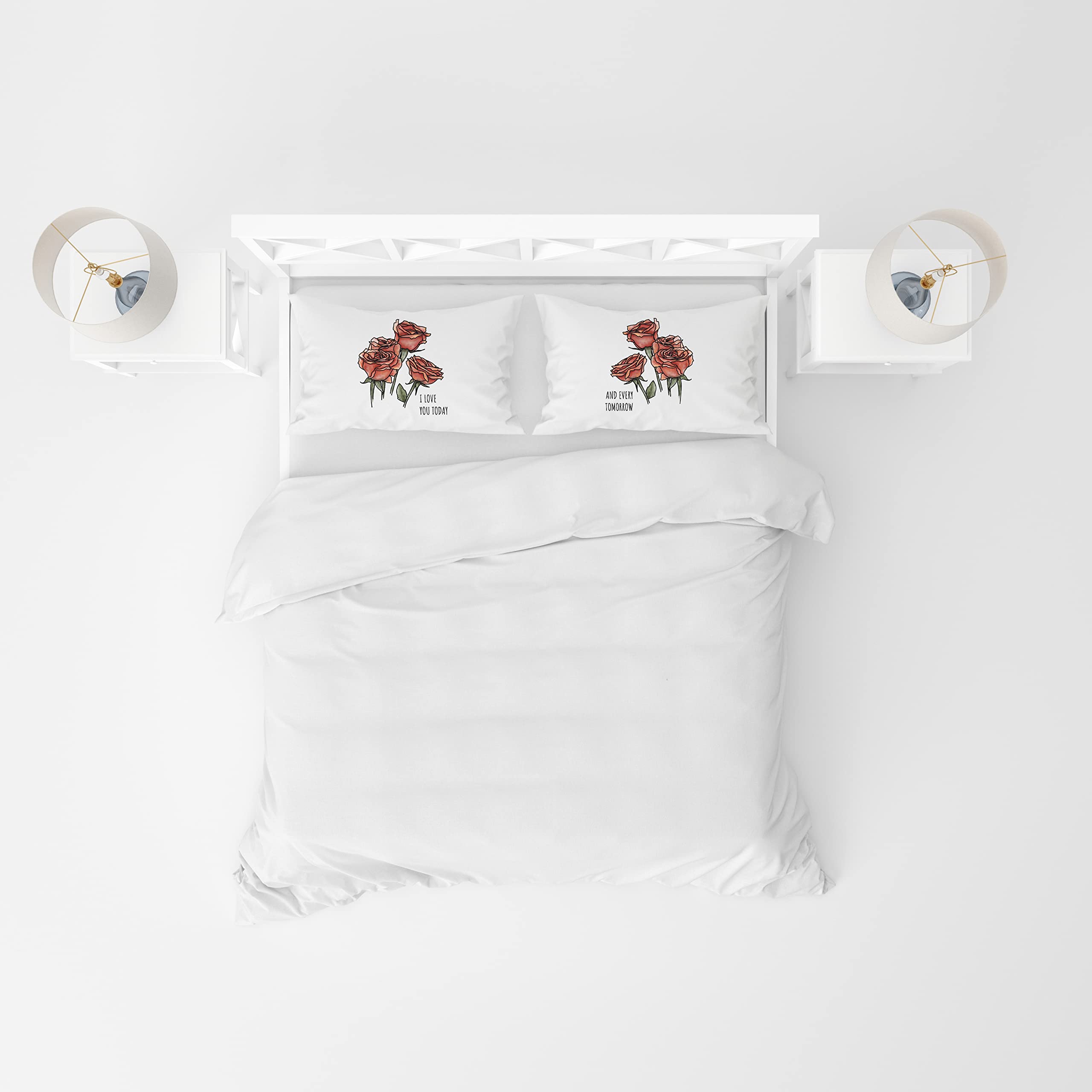 His and Hers Honeymoon Pillowcases Set - Romantic Wedding & Engagement Gifts for Couples - Valentines Day Gifts for Him and Her - Soft Cotton Pillow Cases with Today & Tomorrow Design - Perfect for Anniversaries, Newlyweds and Romantic Getaways