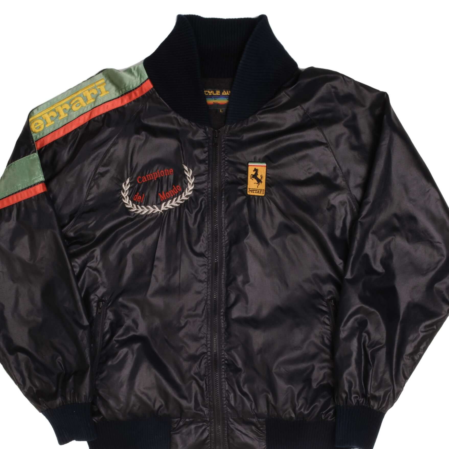 Vintage 1980s Ferrari Formula 1 Campione Del Mondo Bomber Jacket - Size Large - Retro Racing Fan Gift & Collector's Item for Motorsport Enthusiasts