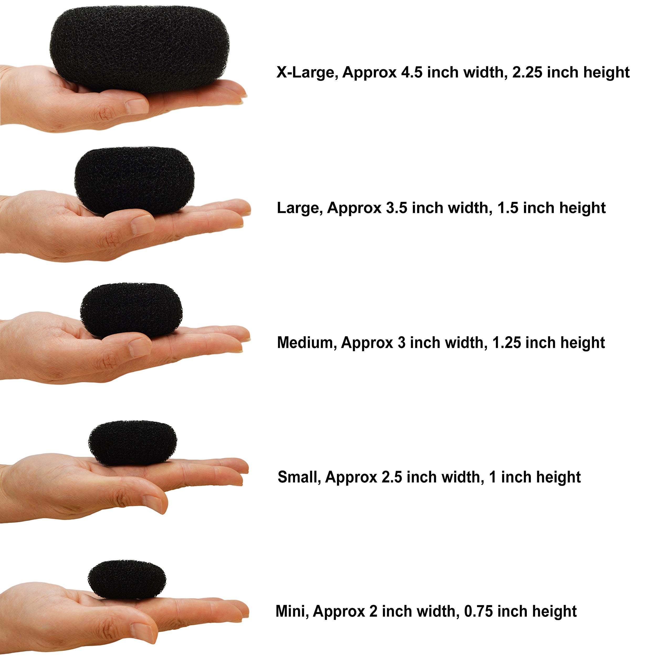Beaute Galleria Mini Black Hair Donut Bun Maker - Mesh Chignon Ring for Ballet, Dance & Sock Bun Hairstyles - Perfect for Updos, Formal Events & Everyday Styling