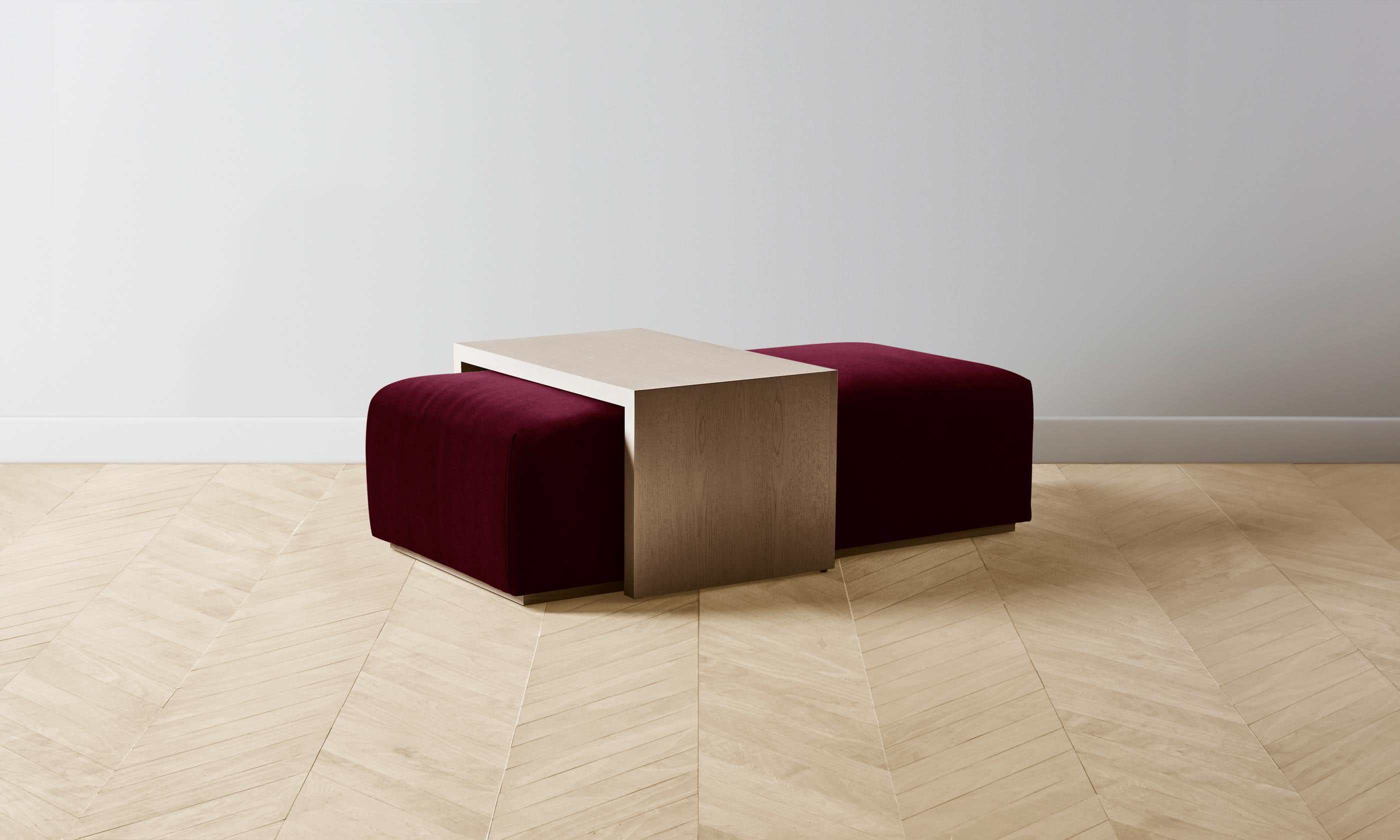 The Bowery Ottoman - Luxurious Mohair Crimson Upholstered Footrest & Accent Chair for Living Room, Bedroom & Lounge - Perfect for Relaxing & Stylish Home Decor