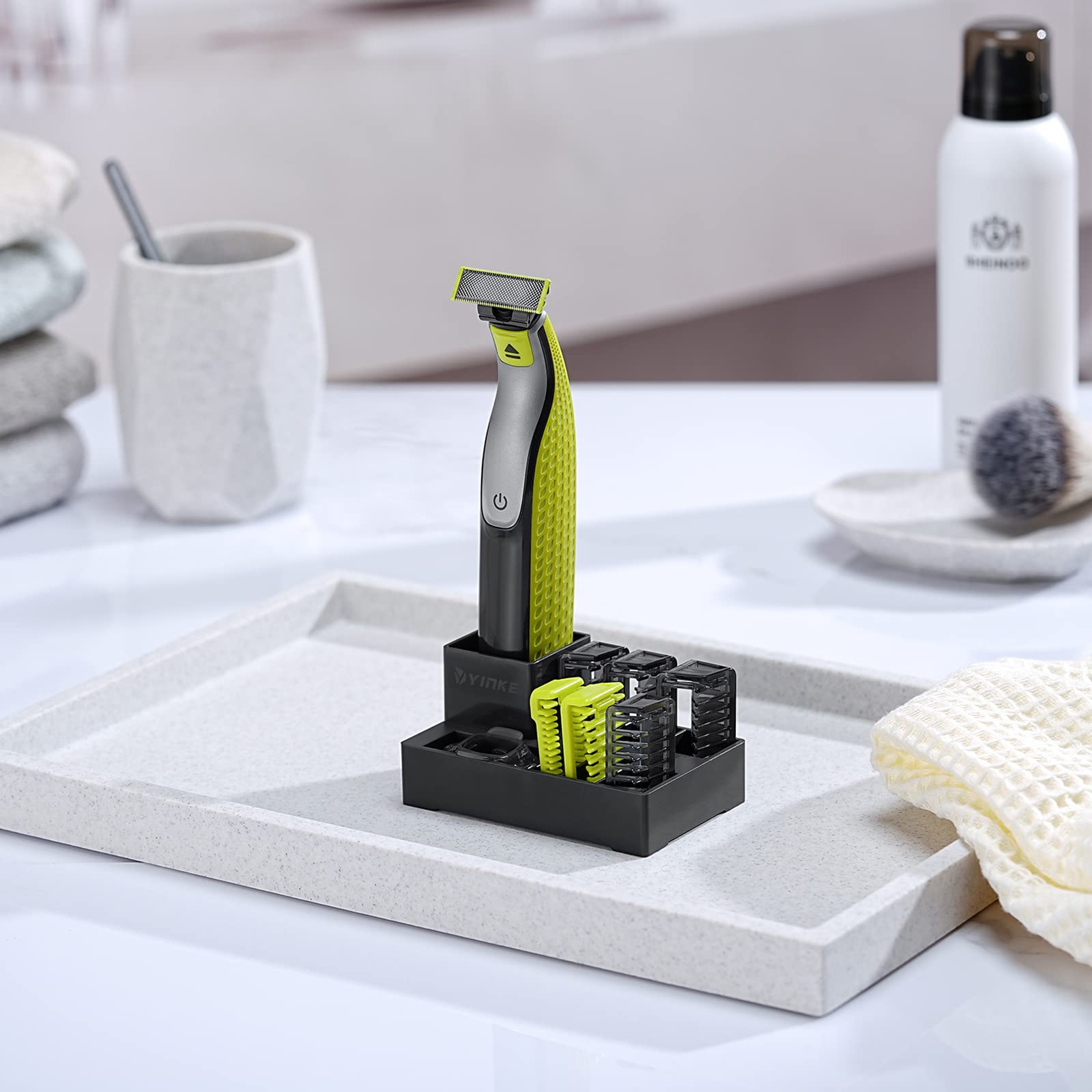 Professional Trimming Attachments Stand - Oblade QP2520 QP2530 QP2620 QP2630 & Oblade Pro for Precision Grooming | Includes Stubble Combs for Skin & Body (1/2/3/5mm) | No Razor Needed | Perfect for Beard Trimming, Body Grooming & Personal Care