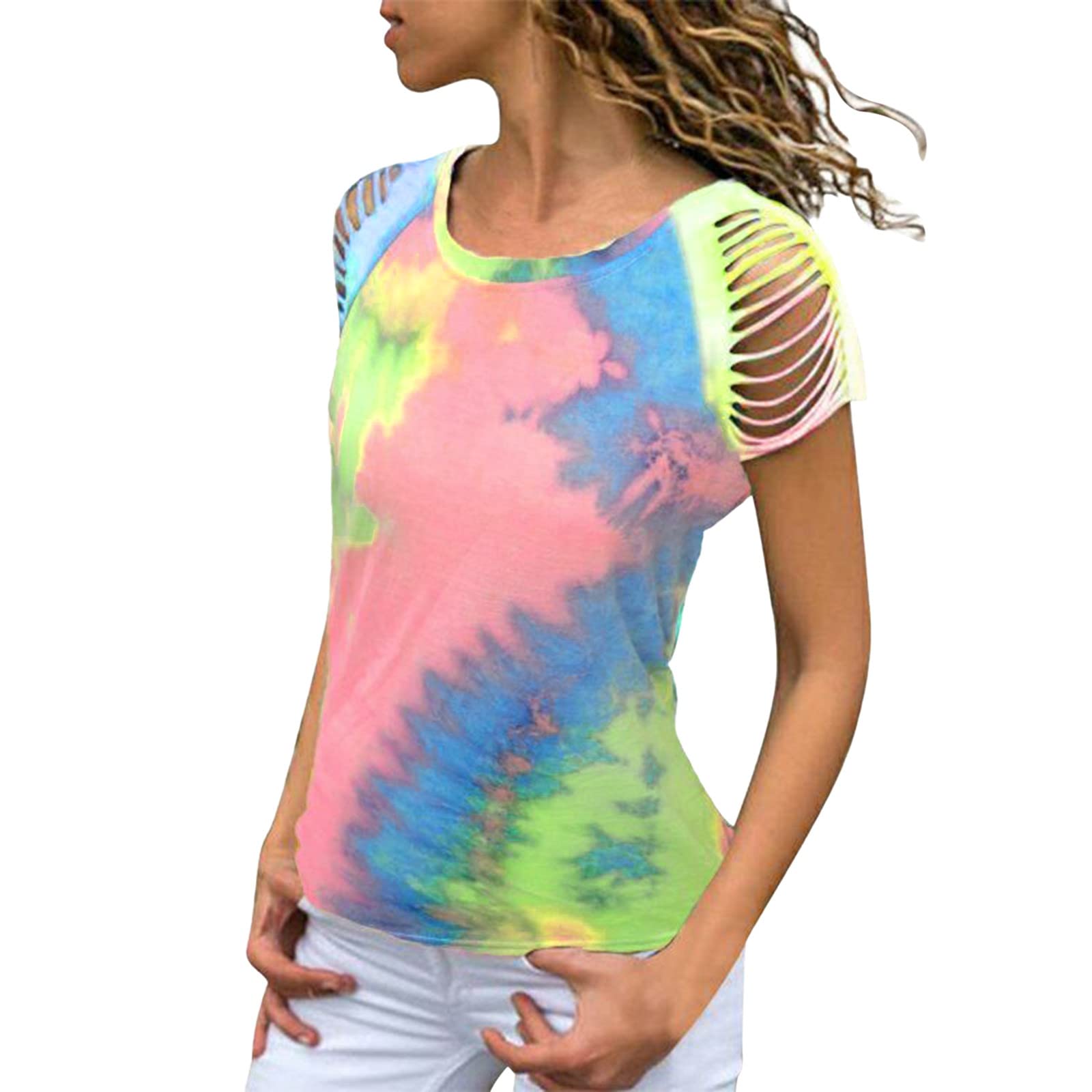 Women's Plus Size Floral Print Round Neck Short Sleeve Blouse - Casual T-Shirt Top for Everyday Wear, Work & Summer Outfits