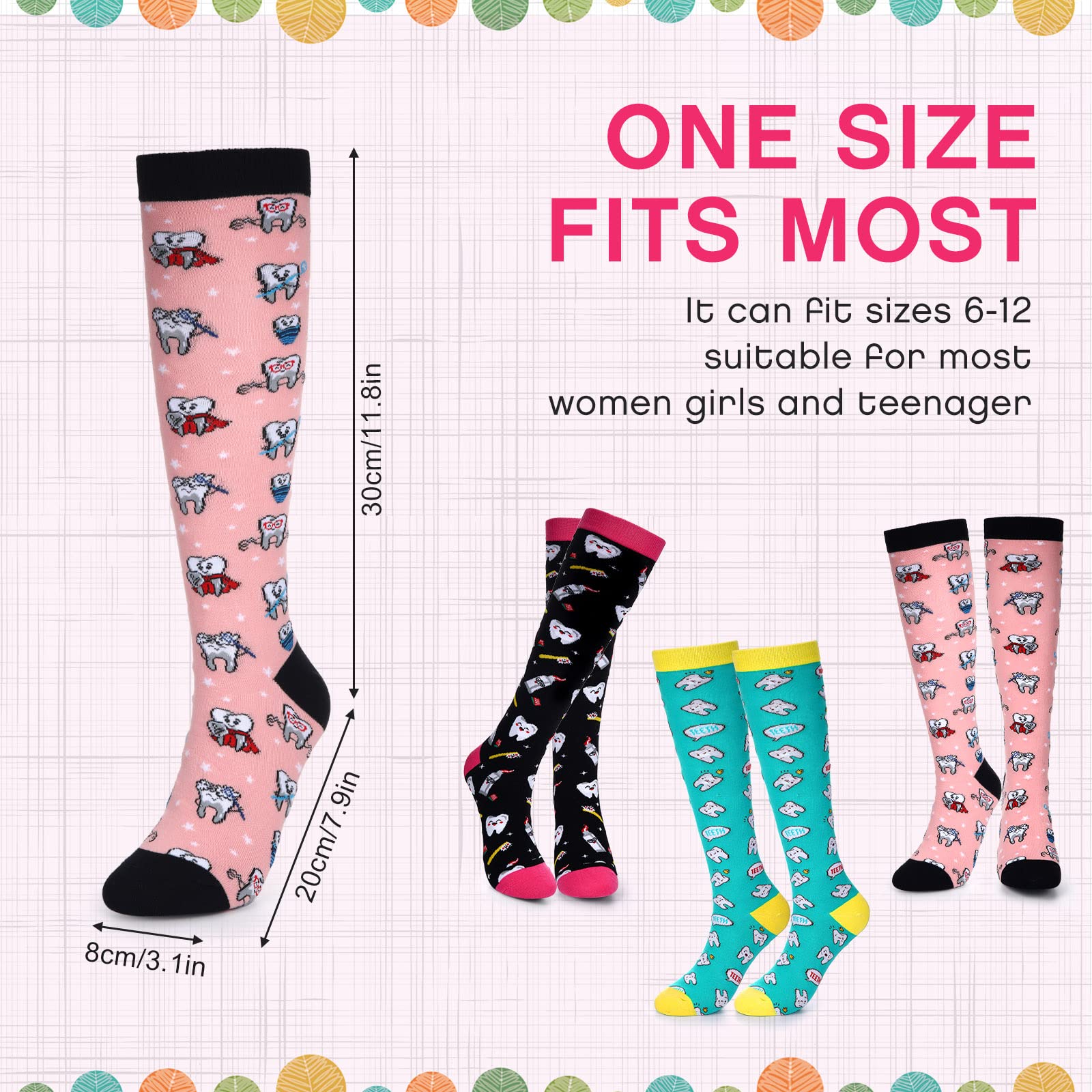 SATINIOR 3 Pairs Nurse Compression Socks - Medical Support Socks for Women & Men - Perfect for Nurses, Dentists, Healthcare Workers - Ideal for Long Shifts, Standing Jobs & Athletic Activities