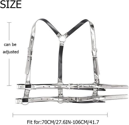 Women's High Waisted Harness Belt - Punk Rock Waist Strap with Mirror Accents for Rave, Gothic & Festival Outfits - Perfect for Concerts, Cosplay & Alternative Fashion