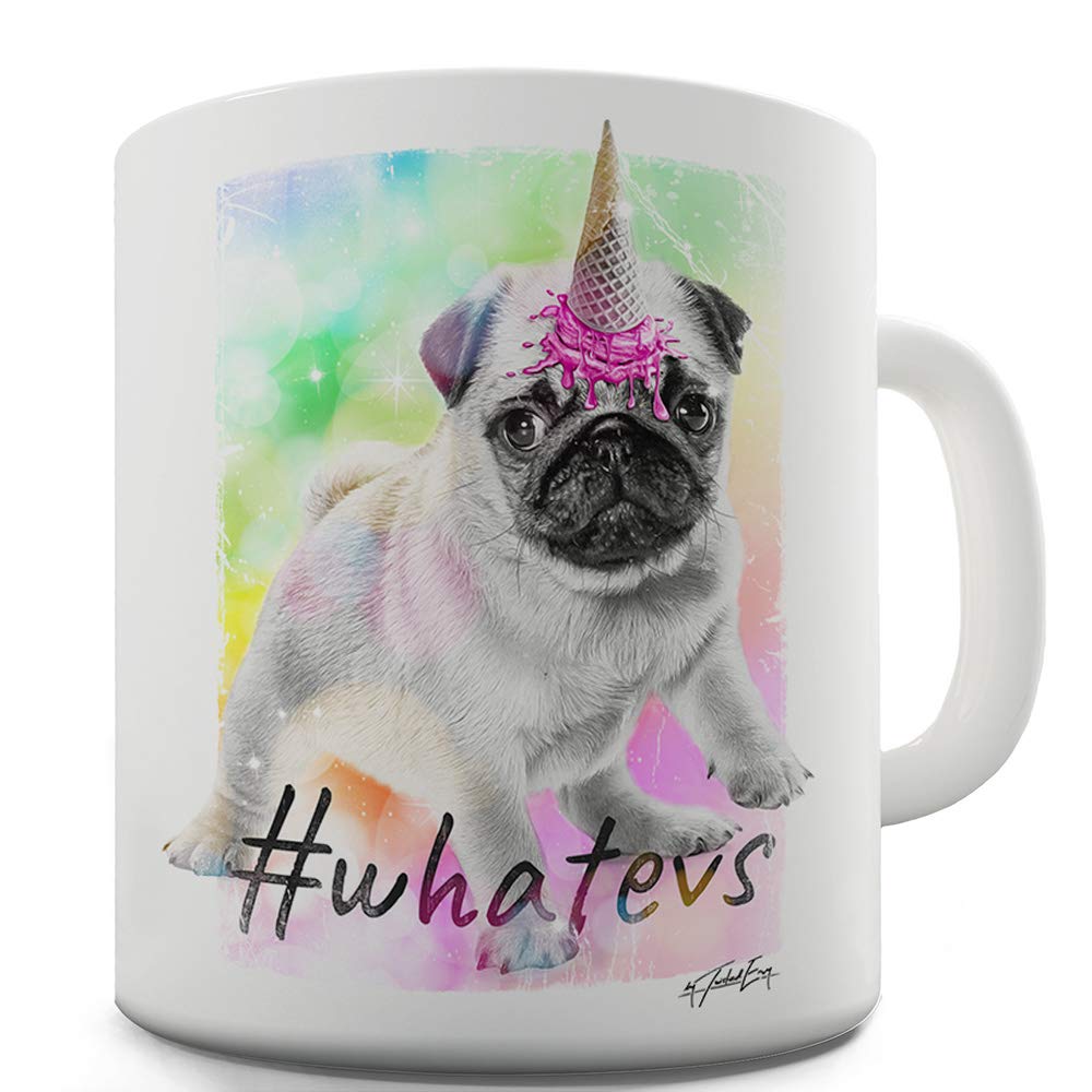 Funny Unicorn Ice Cream Pug 15oz Coffee Mug - Rude Novelty Gift for Men - Perfect for Office, Home & Gag Gifts