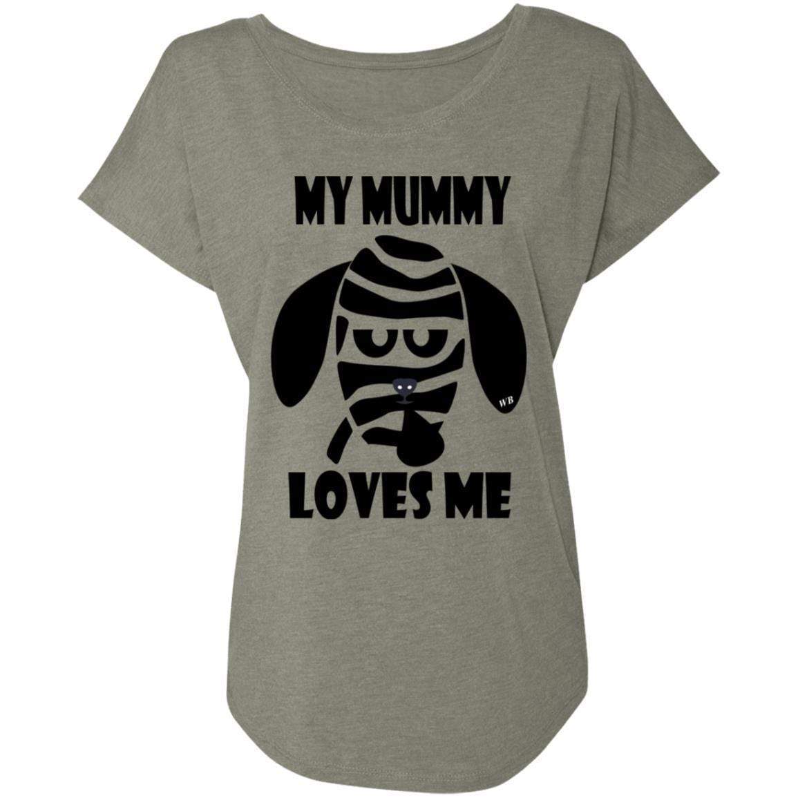My Mummy Loves Me Halloween Women's Triblend Dolman Sleeve T-Shirt - Comfortable & Stylish for Halloween Parties, Costume Events & Spooky Celebrations