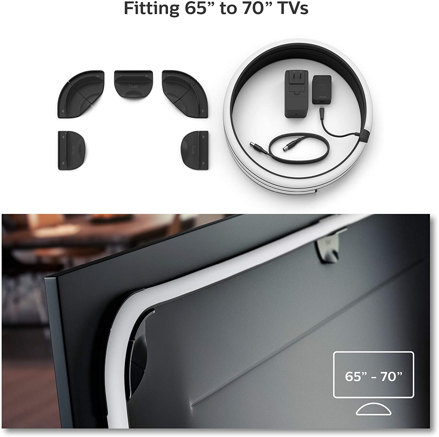 Philips Hue Gradient LED LightStrip 55-inch - Smart TV Backlight Sync with Music & Games | Requires Hue Hub & Sync Box (Certified Renewed) - Perfect for Home Theater, Gaming Setup & Party Lighting
