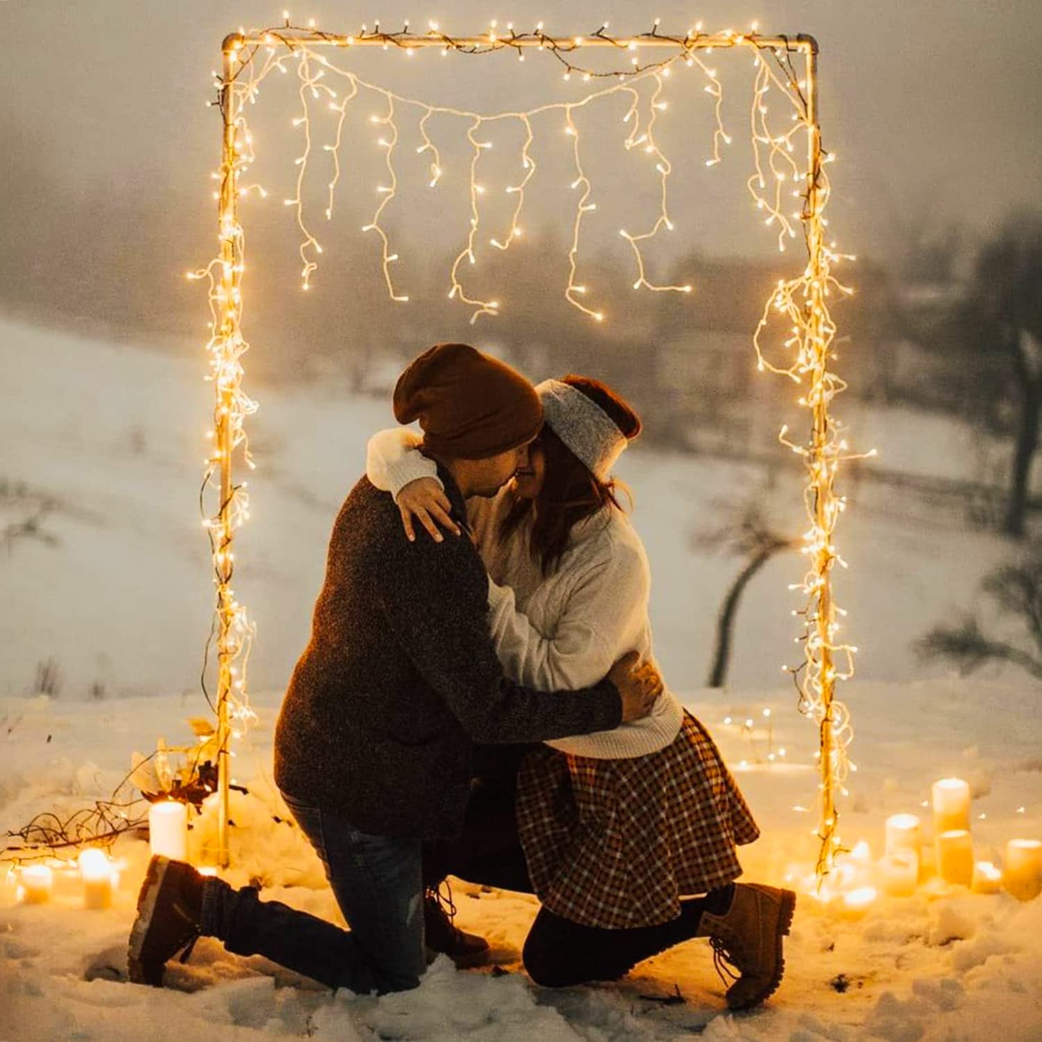 JMEXSUSS 200 LED Icicle Lights - 8 Modes Indoor/Outdoor Christmas String Lights, Warm White Waterproof Holiday Decor for Xmas Tree, Roof, Wedding, Party, Home & Room Decoration | Perfect for Winter Holidays, Garden, Patio and Festive Events