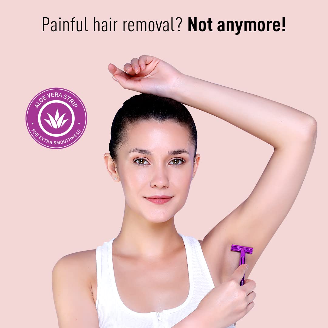 Sirona Women's Disposable Razors for Smooth Skin - 5 Pack with Aloe Vera for Sensitive Areas, Legs, Arms & Bikini Line - Perfect for Travel, Gym & Quick Hair Removal at Home