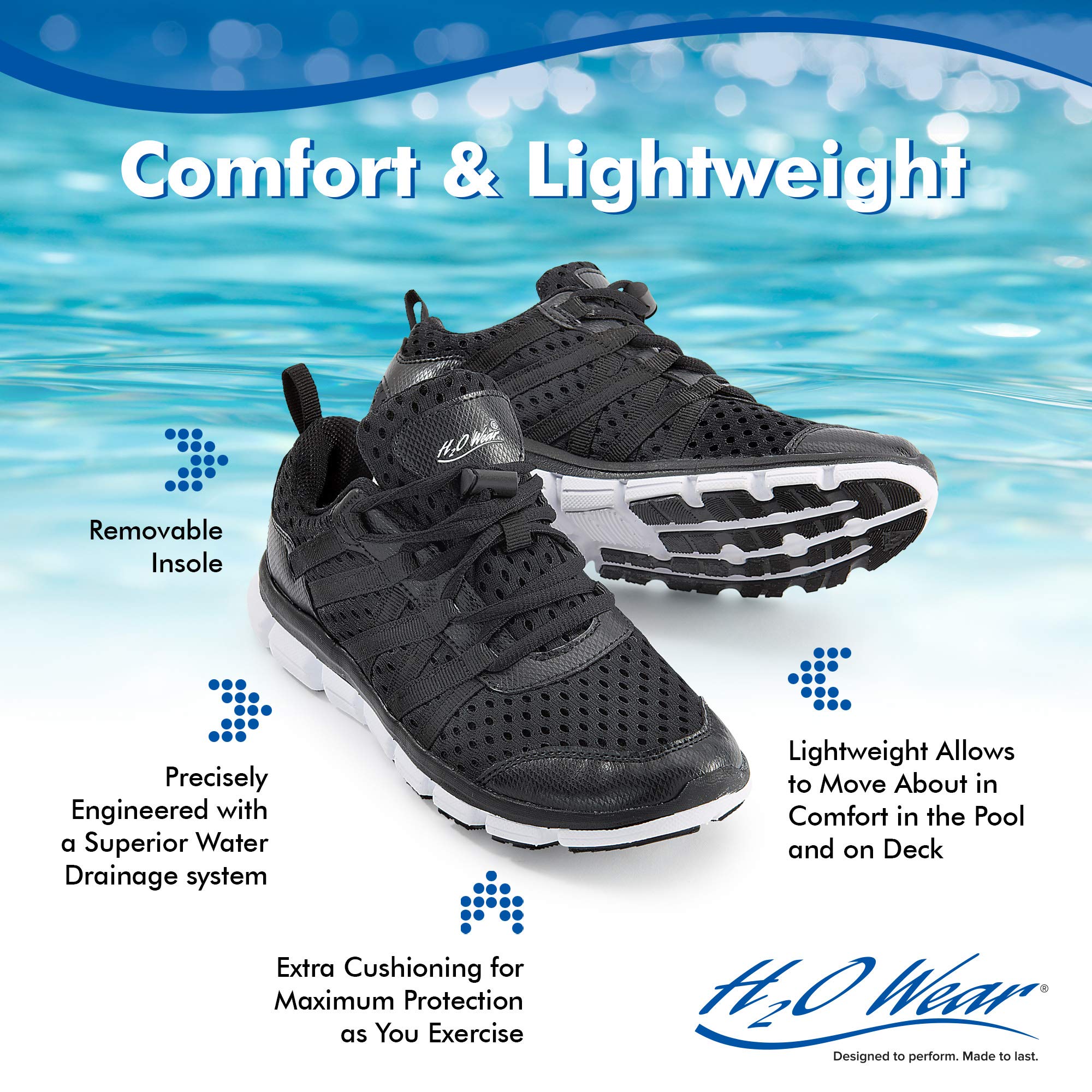 Aqua Vibe Women's Water Aerobics Shoes - Lightweight Quick-Dry Aqua Sneakers for Pool, Beach & Water Workouts - Non-Slip Black Water Shoes for Swimming, Yoga & Fitness