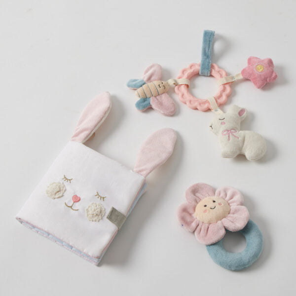 Soft Crinkle Plush Play Book for Babies - Bunny & Garden Theme, Interactive Sensory Toy for Early Learning & Tummy Time Play