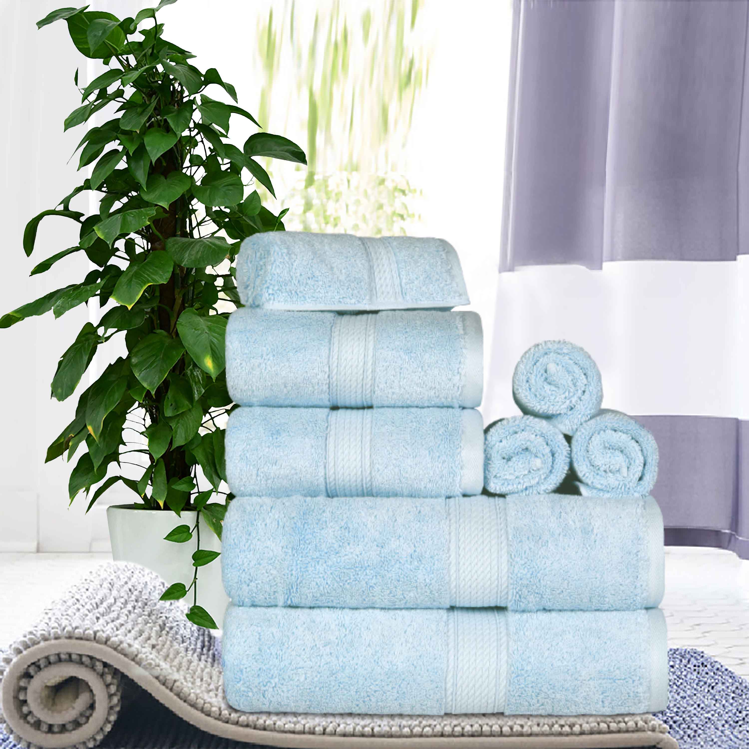 Premium 8-Piece Egyptian Cotton Towel Set - Ultra Soft, Heavyweight & Plush for Bath, Spa & Luxury Home Decor