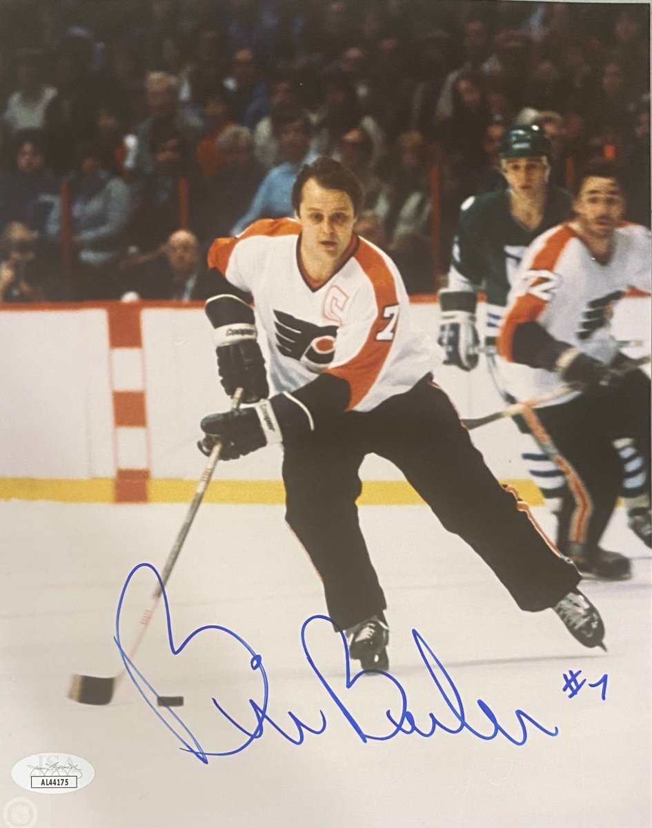 Authentic Bill Barber Signed 8x10 Philadelphia Flyers Photo with JSA COA AL44175 - Perfect for Hockey Memorabilia Collectors & Sports Fans Display
