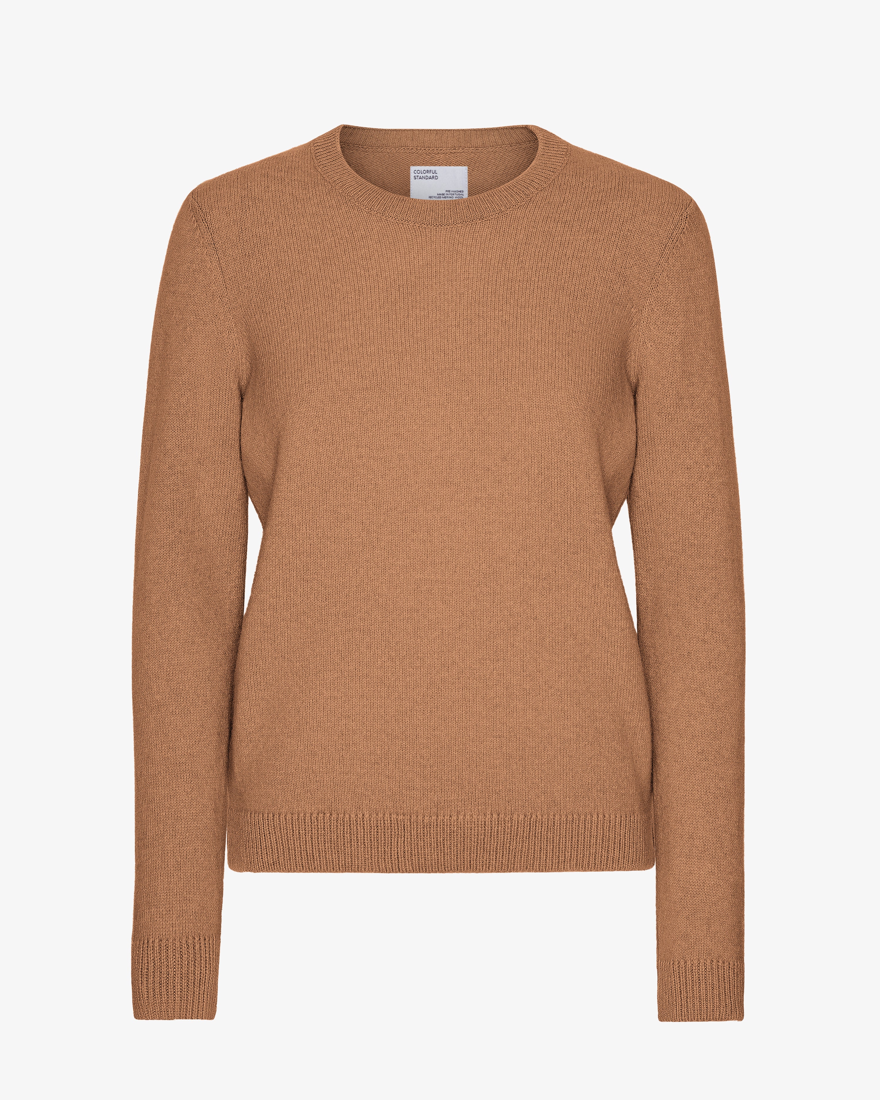 Premium Women's Classic Merino Wool Crew Neck Sweater - Sahara Camel Color | Soft & Warm Winter Pullover for Casual Outfits & Office Wear