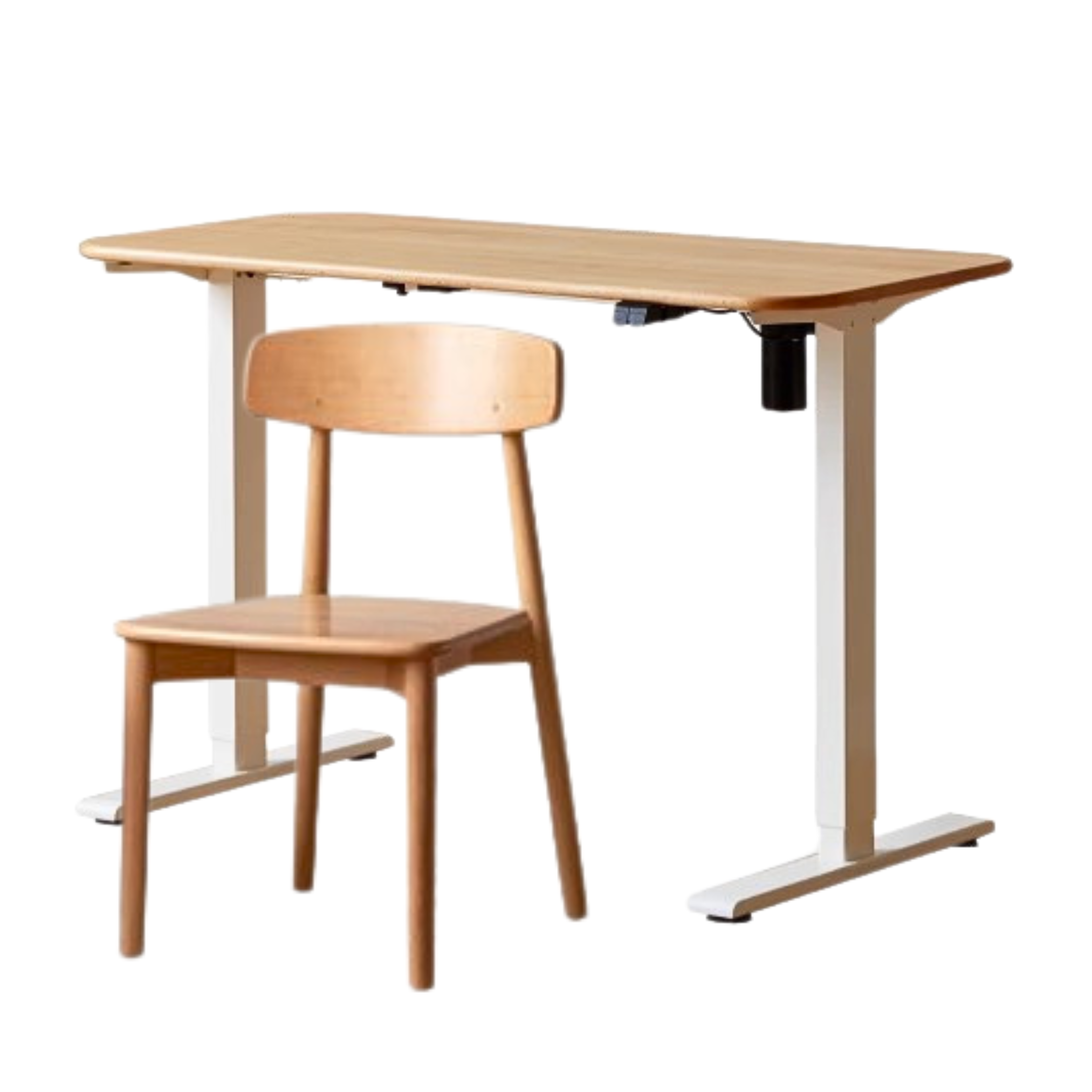 Ergonomic Beech Solid Wood Smart Electric Height Adjustable Standing Desk - Perfect for Home Office, Gaming & Workspace Productivity