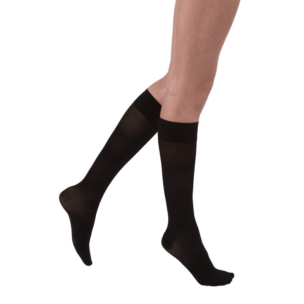 Jobst Ultrasheer 20-30 mmHg Knee High Compression Stockings for Women - Classic Black, X-Large, Closed Toe - Improves Circulation, Reduces Swelling & Fatigue - Perfect for Travel, Work & Varicose Vein Relief