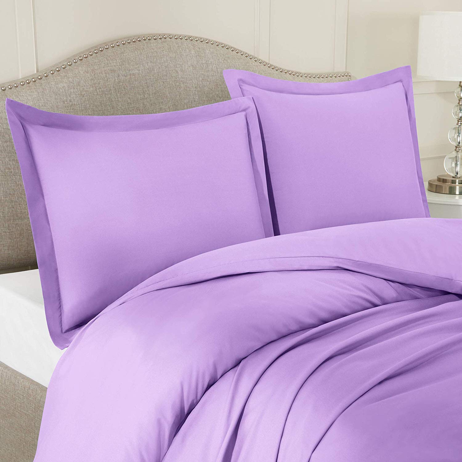 Premium 300 GSM Organic Cotton Duvet Cover & Comforter Set - 500 Thread Count, 2-Piece Lilac Twin XL Bedding for Ultimate Comfort | Perfect for Guest Rooms, Dorms & Cozy Bedrooms