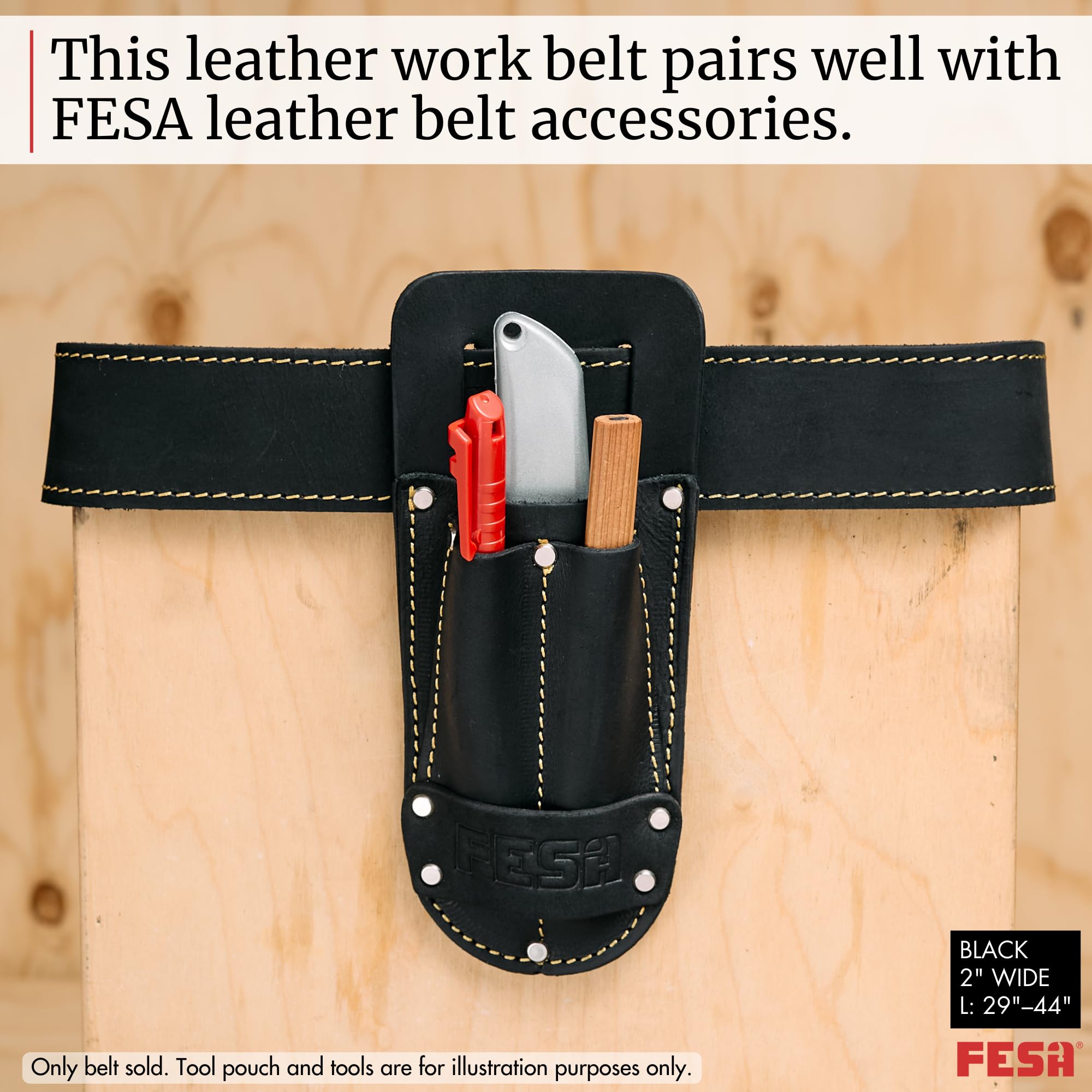 Premium Handcrafted Men's Leather Tool Belt - Heavy Duty Top Grain Leather Carpenter Belt with Multiple Pockets for Construction Workers, Electricians & DIY Enthusiasts | Ideal for Woodworking, Home Renovation & Professional Job Sites