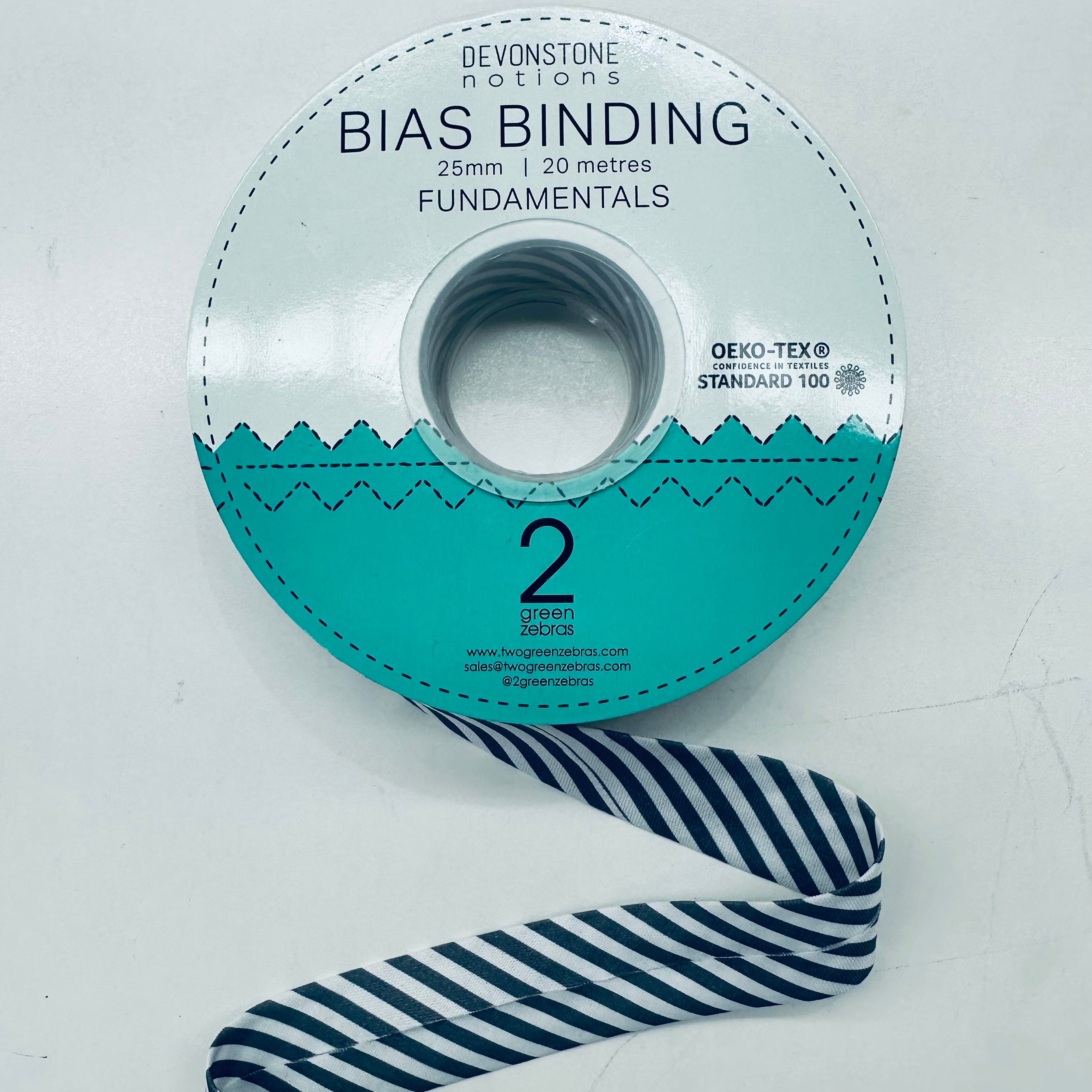 1 Inch Wide Gambier Blue Stripe Bias Binding Tape - DVBB2865 - Perfect for Quilting, Sewing Projects & DIY Crafts