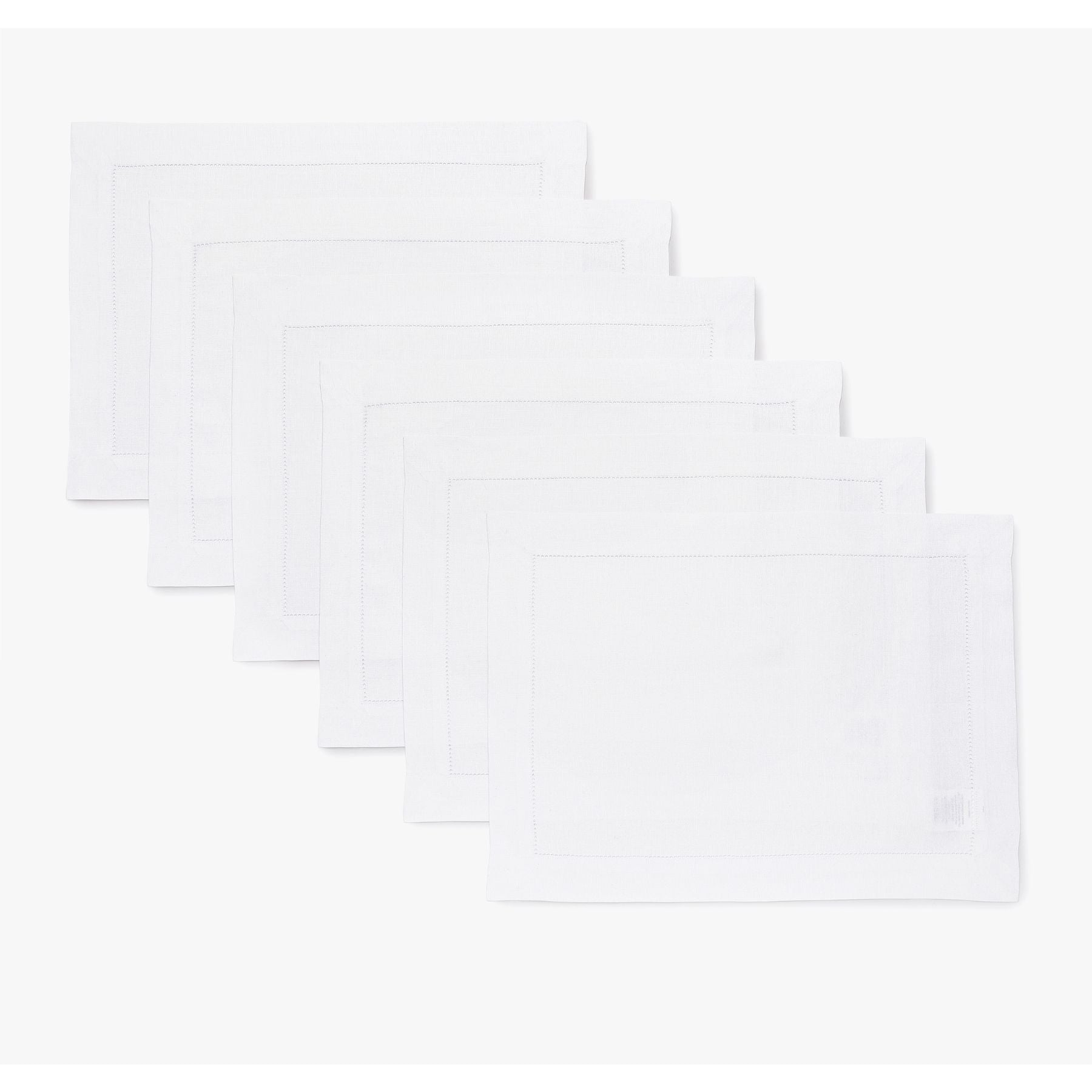 Elegant Classic Hemstitch Placemats Set of 4 - Premium Linen Table Mats for Dining Room Decor, Wedding & Holiday Table Setting - Perfect for Formal Dinner Parties & Home Decor